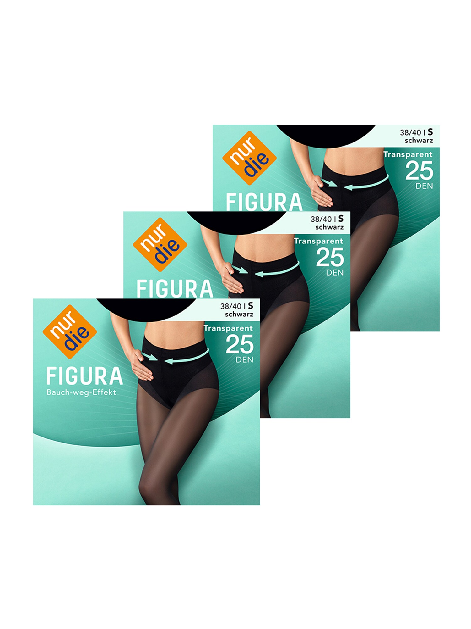 NUR DIE Damen Feinstrumpfhose Figura 25 DEN 3er Pack - Bild 1
