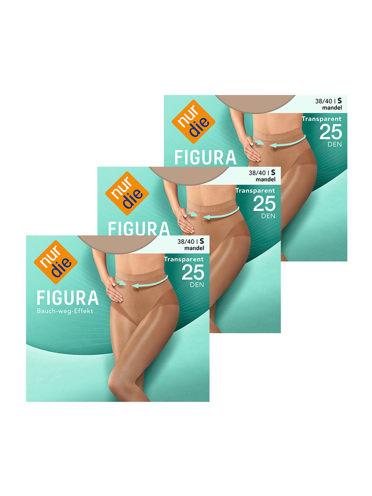 NUR DIE Damen Feinstrumpfhose Figura 25 DEN 3er Pack