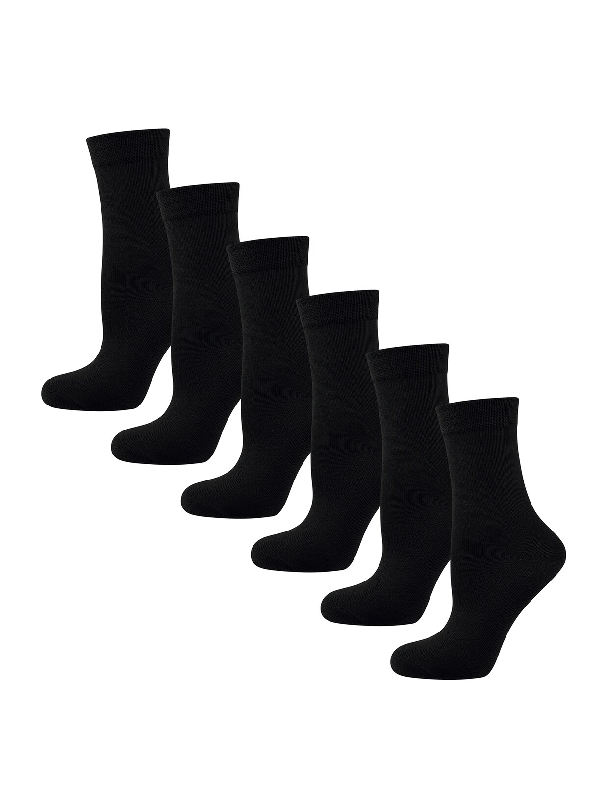 NUR DIE Damen Freizeitsocken Ohne Gummi 6er Pack