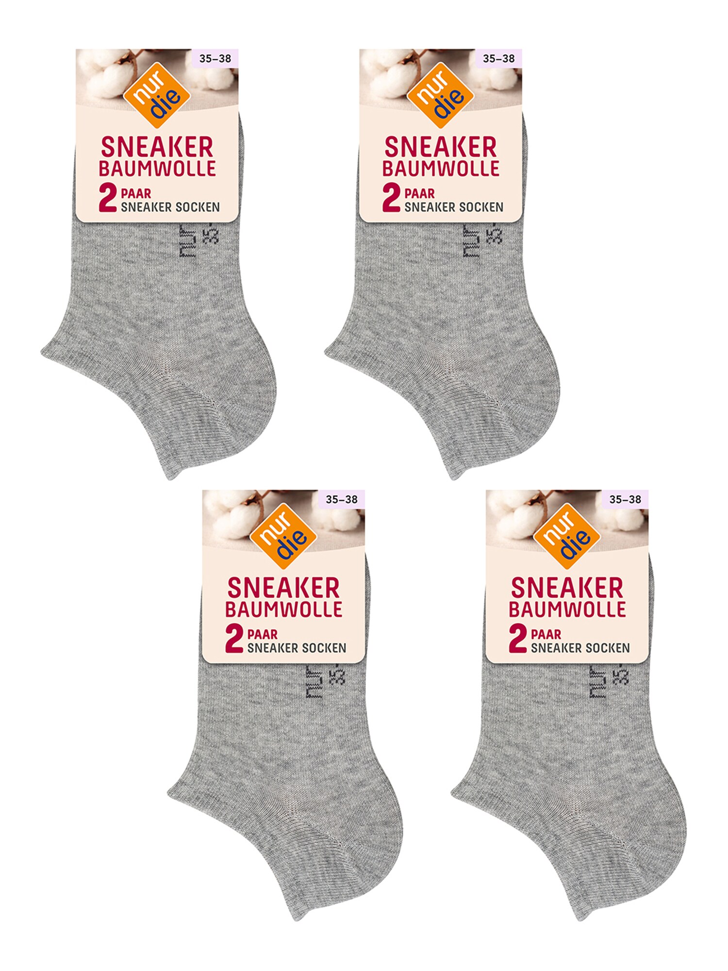 NUR DIE Damen Sneakersocken Baumwolle 8er Pack - Bild 1
