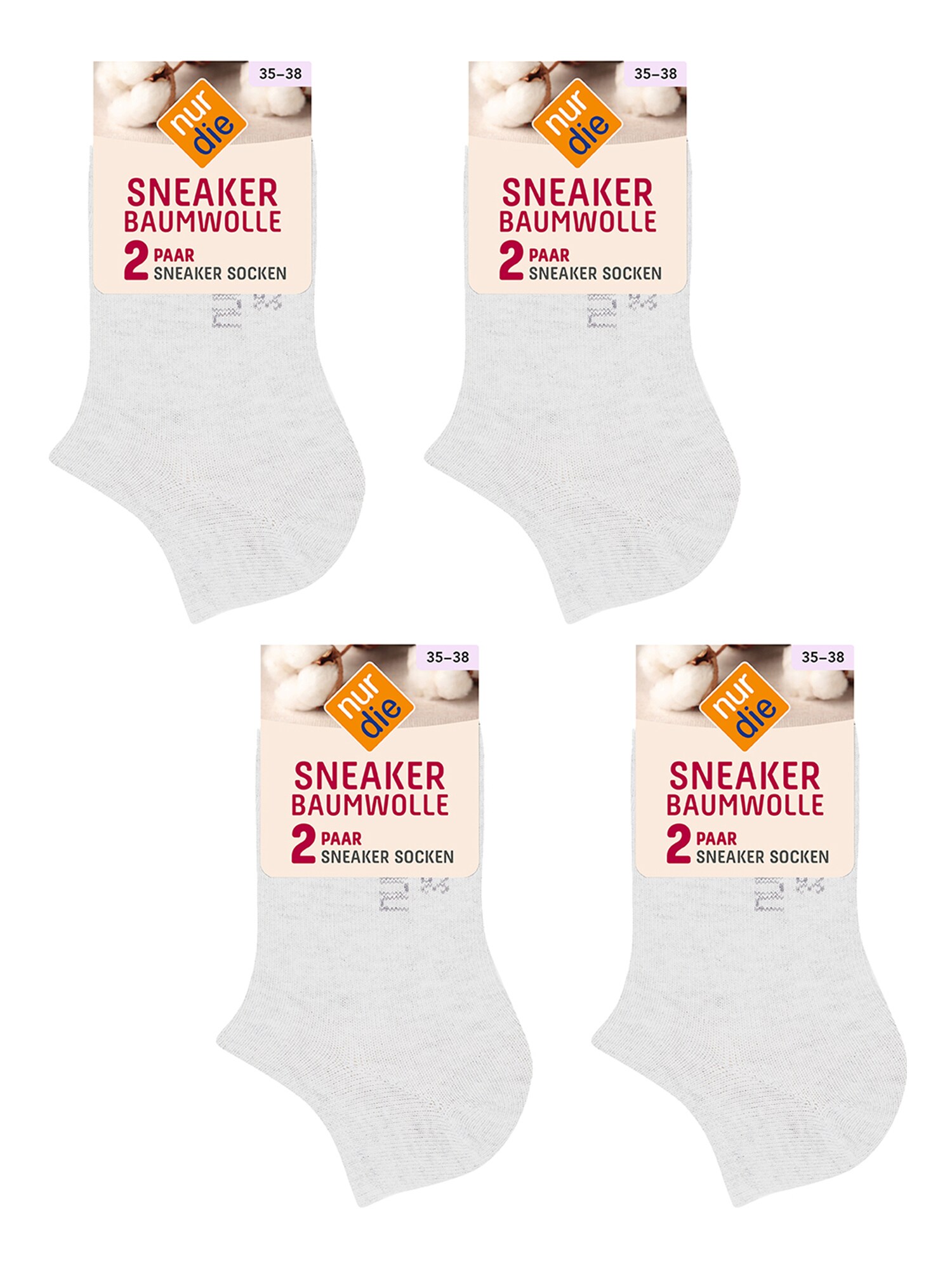 NUR DIE Damen Sneakersocken Baumwolle 8er Pack - Bild 1