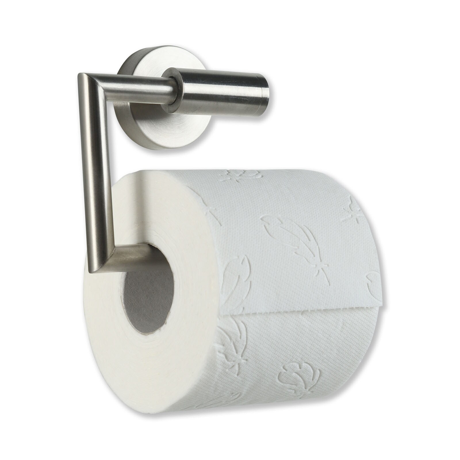 Croydex Toilettenpapierhalter Silber – Modernes Design, 3 Befestigungsarten, Kein Bohren Nötig