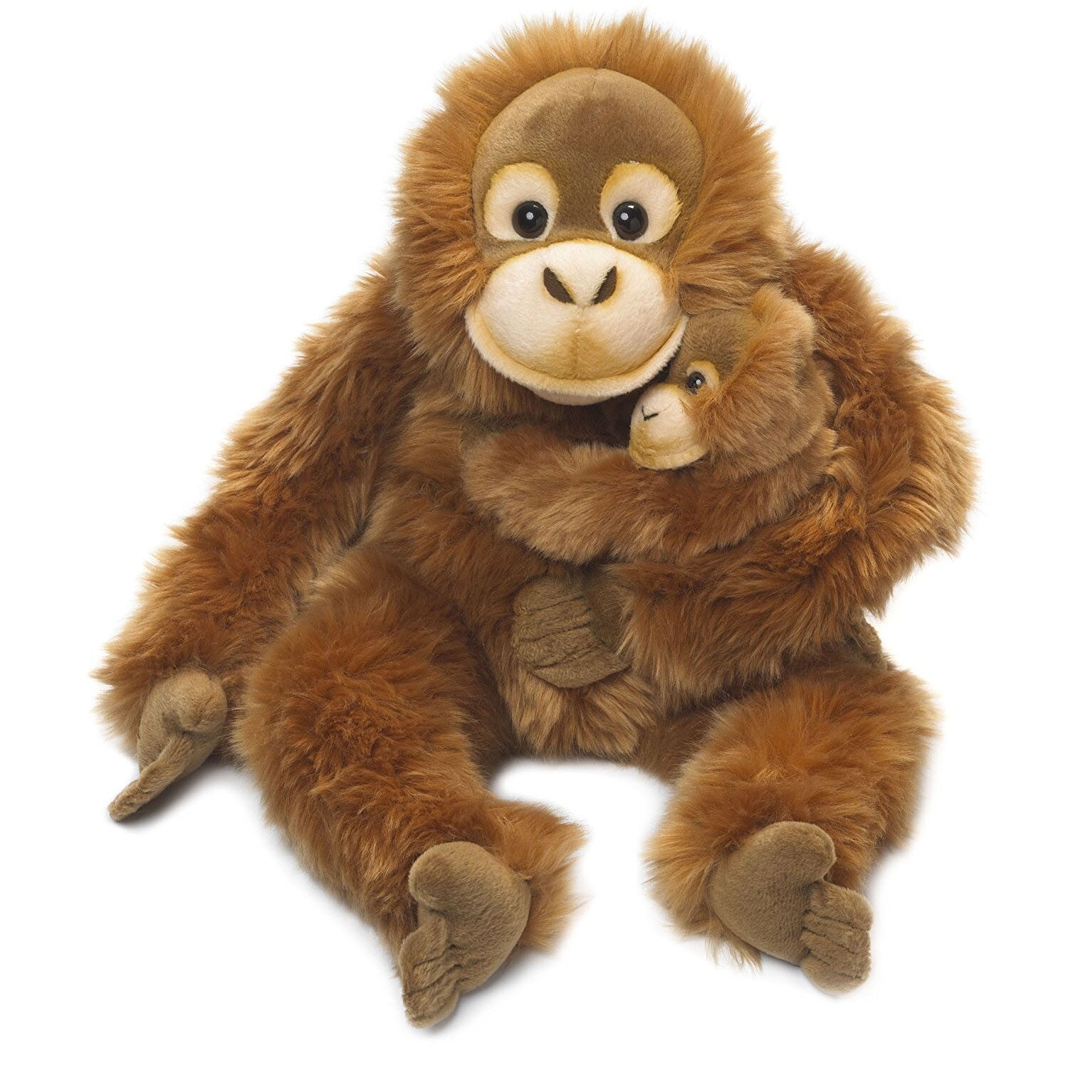 WWF Pl&uuml;schtier Orang-Utan Mutter mit Baby (25cm) lebensecht Kuscheltier Stofftier Affe - Bild 1