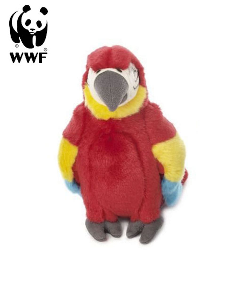 WWF Pl&uuml;schtier Hellroter Ara Papagei (18cm) Kuscheltier Stofftier Vogel NEU - Bild 1