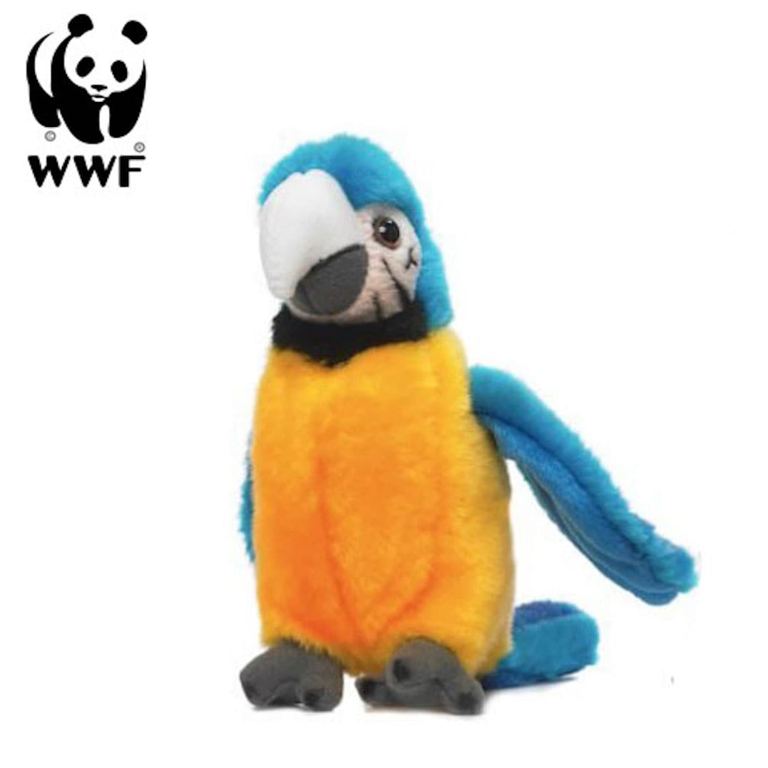 WWF Pl&uuml;schtier Gelbbrust Ara Papagei (mit Sound, 14cm) lebensecht Kuscheltier Stofftier - Bild 1