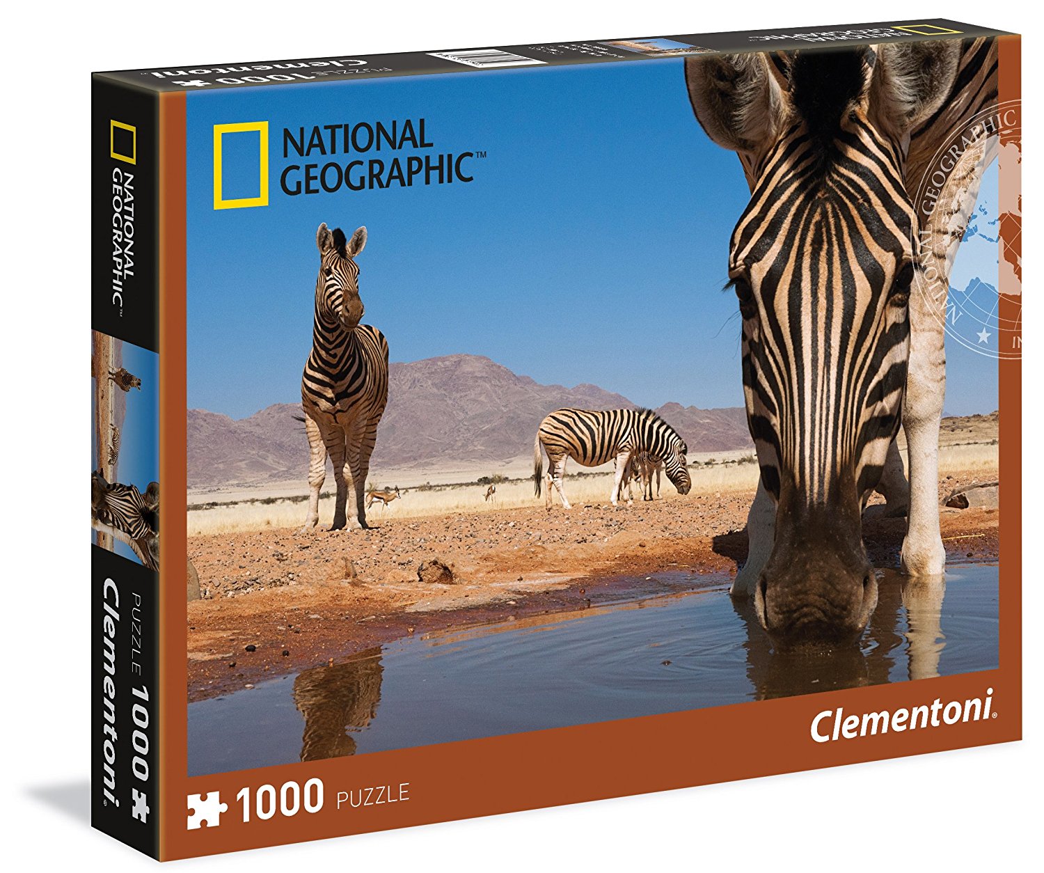 Puzzle Clementoni National Geographic Zebra an Wasserloch 1000 Teile Wildlife - Bild 1
