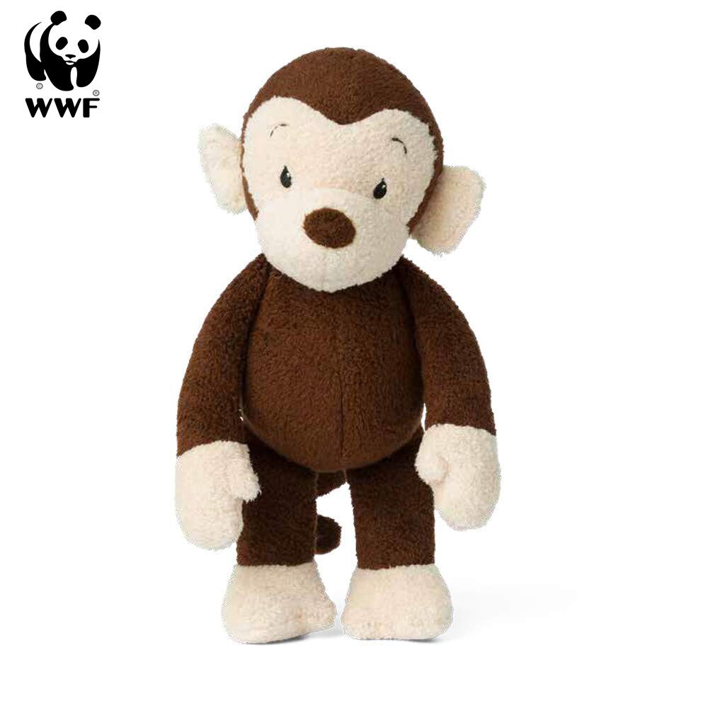WWF Cub Club - Mago das &Auml;ffchen (braun, 22cm) mit Quietscher Kuscheltier Stofftier f&uuml;r Kleinkinder - Bild 1