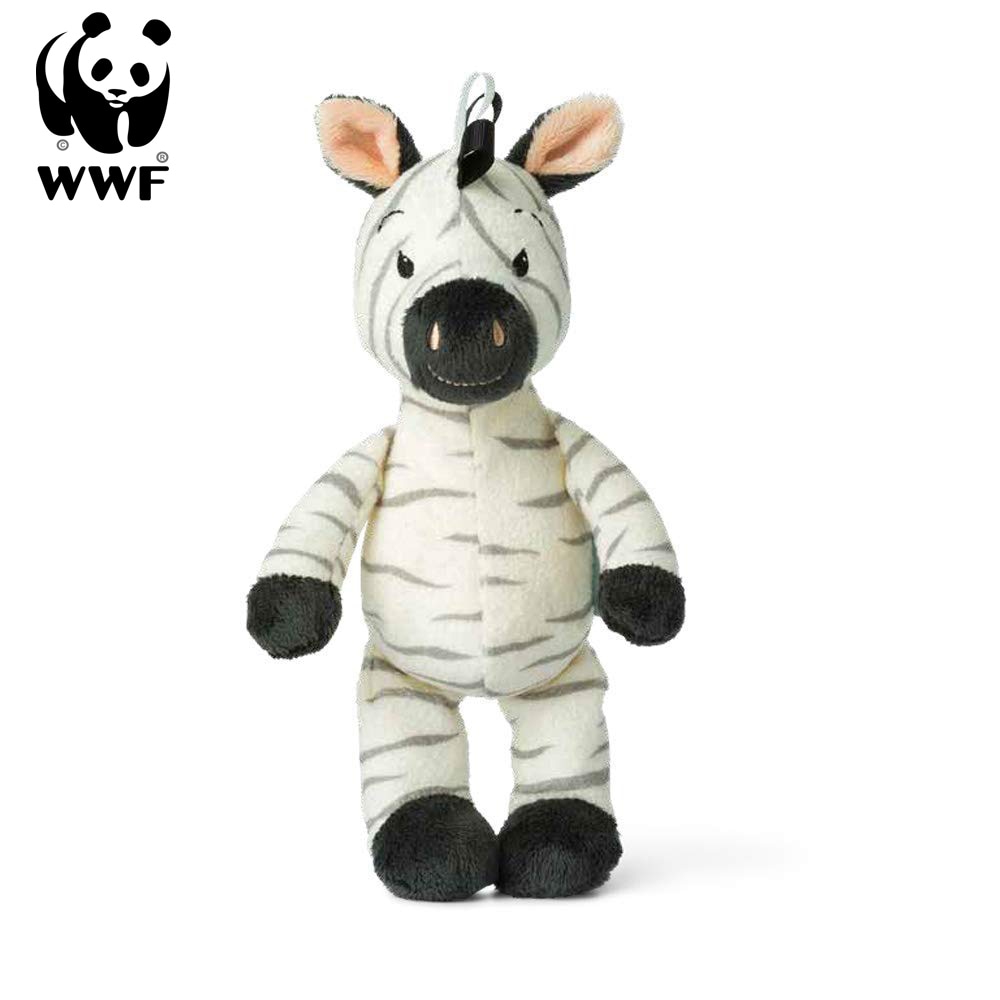 WWF Cub Club - Ziko das Zebra (wei&szlig;, 22cm) mit Gl&ouml;ckchen Kuscheltier Stofftier f&uuml;r Kleinkinder - Bild 1