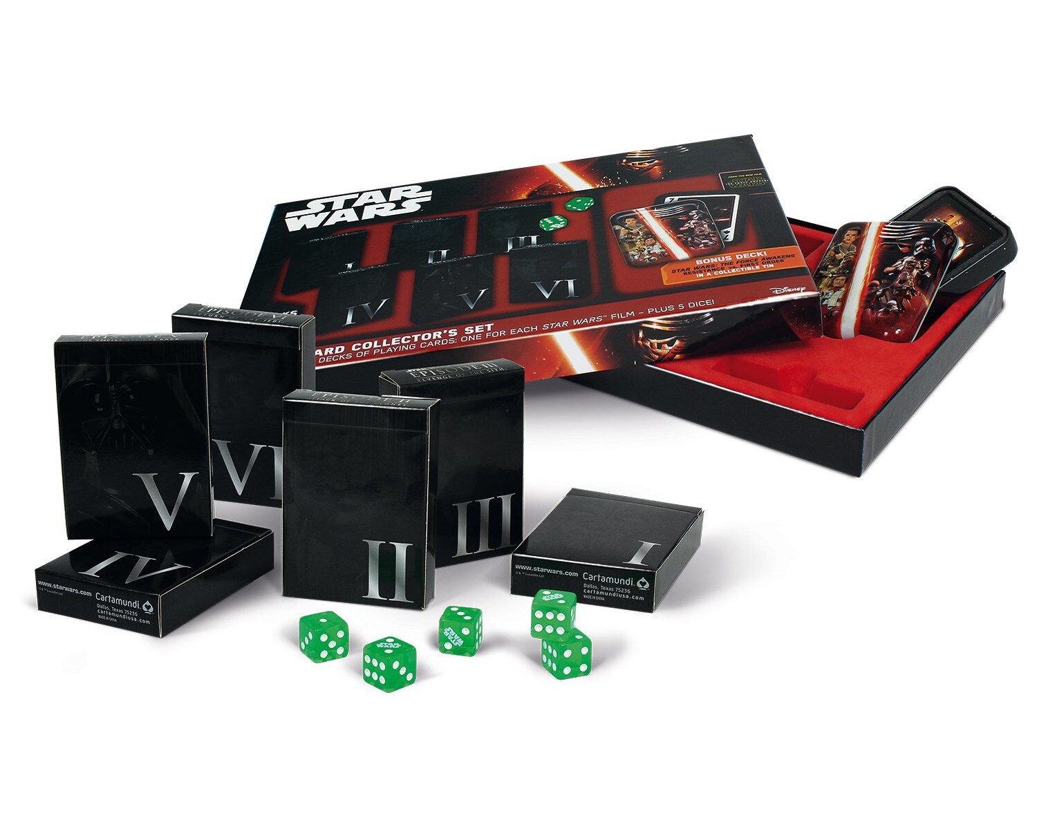 Star Wars Spielkarten Collector's Set Sammlerset Karten Episode 1-7 W&uuml;rfel Kartendecks - Bild 1