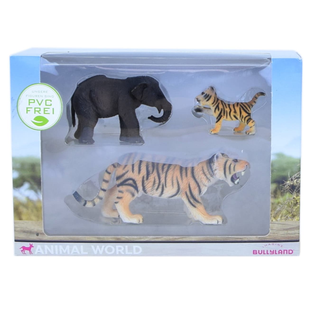 Bullyland Animal World Elefant Tiger Tigerbaby PVC-frei Tierfiguren Kinder Sammelfiguren - Bild 1