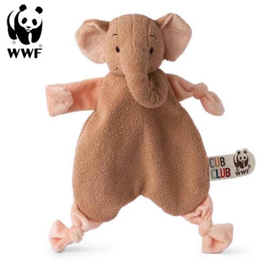 WWF Cub Club - Schmusetuch Ebu der Elefant (beige, 30cm) f&uuml;r Kleinkinder Elephant Schnuffeltuch - Bild 1