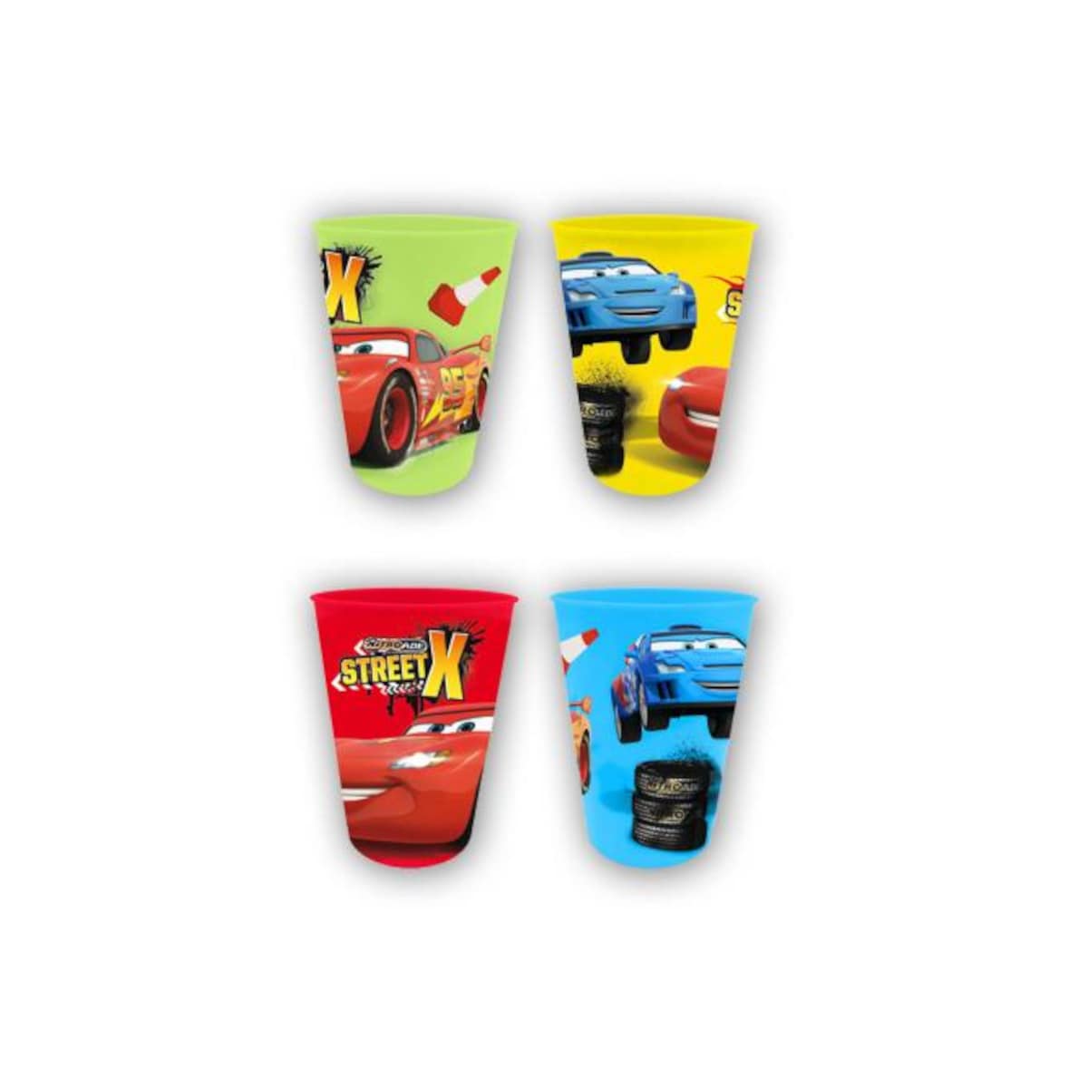 Cars Trinkbecher Set 4er Pack Kinder Kunststoff Disney - Bild 1
