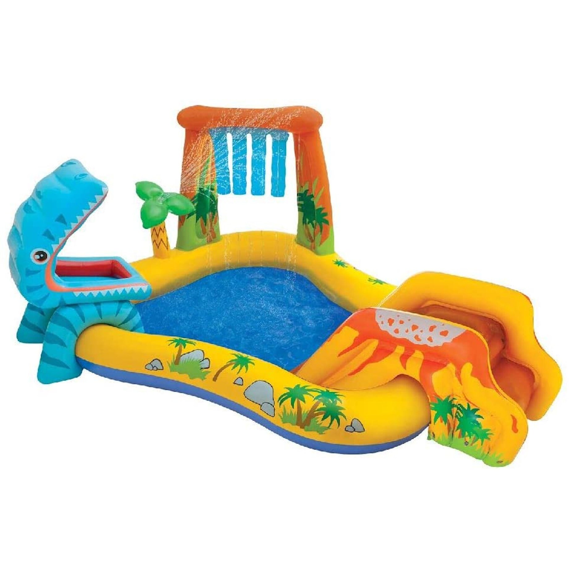 INTEX 57444NP -Playcenter - Dinosaurier Playcenter mit Rutsche (249x191x109cm) Dino Planschbecken - Bild 1