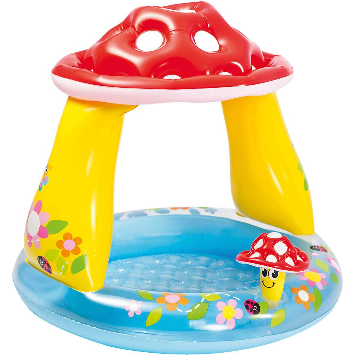 INTEX 57114NP - Planschbecken - Pilz Babypool (102 x 89cm) aufblasbar Kinderplanschbecken mit Sonnendach - Bild 1