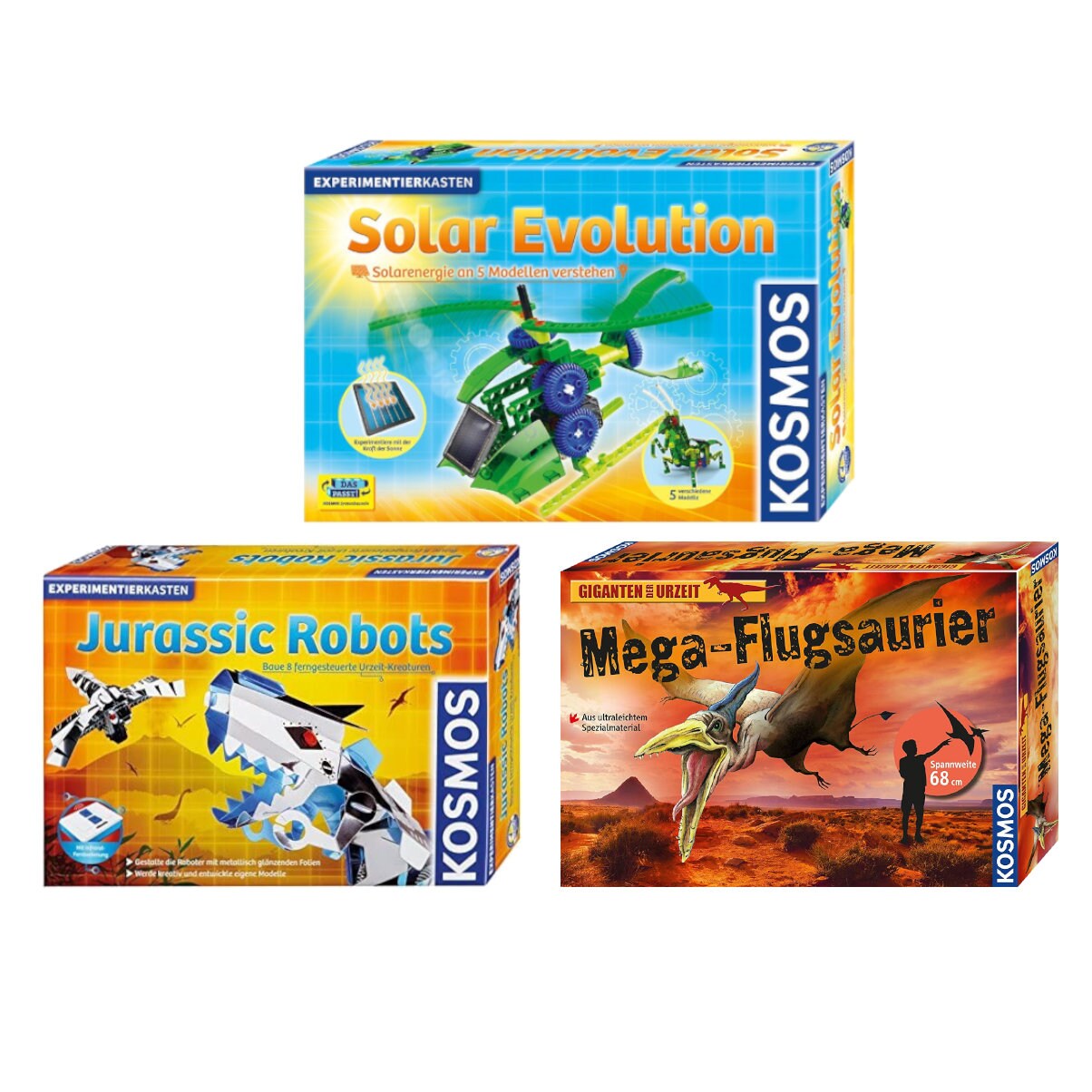 Kosmos 3er Bundle Set Experimentierkasten Solar Giganten Robots Dinosaurier - Bild 1