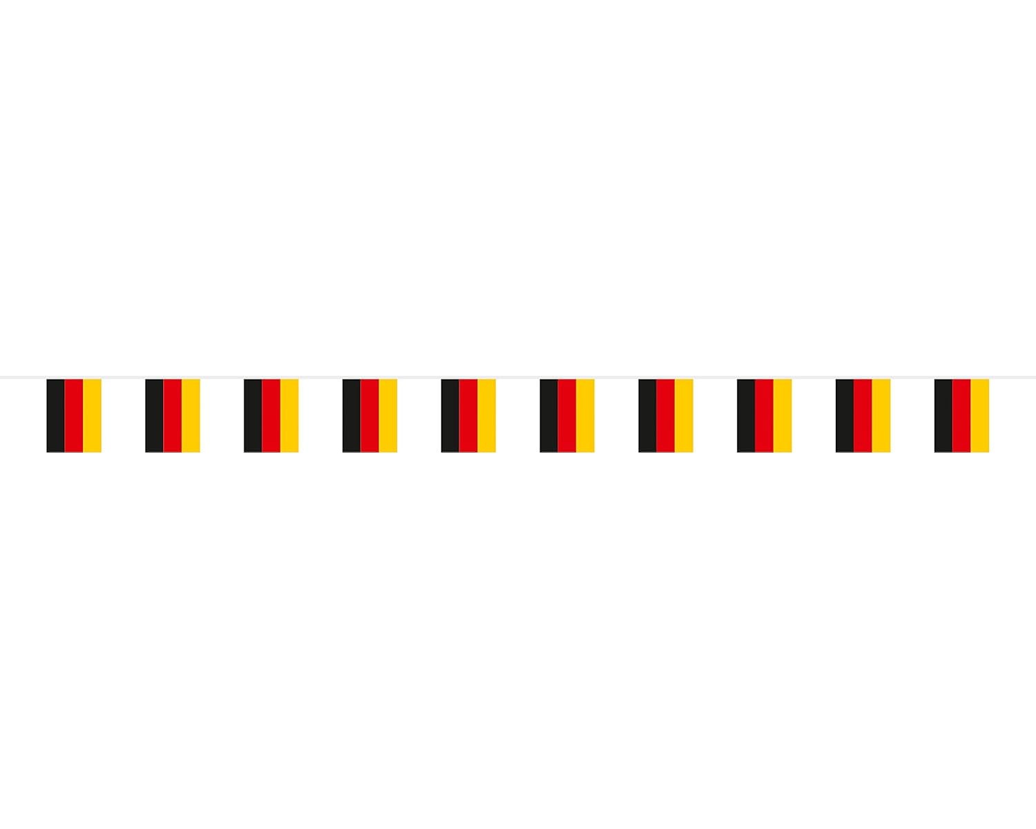 Deutschland Fahnenkette Banner 2,7m Schwarz Rot Gold EM WM Deko Fussball Fu&szlig;ball 