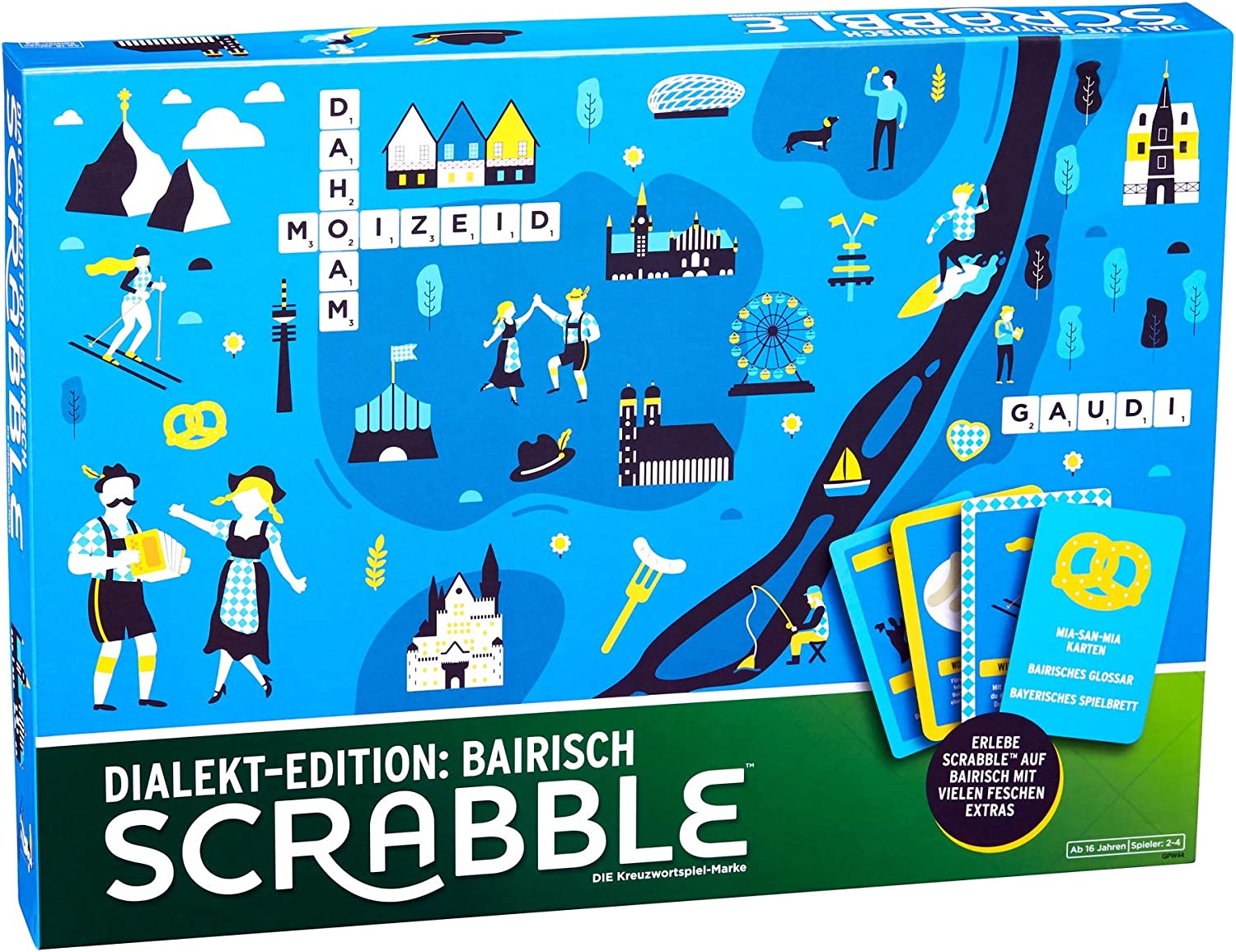 Mattel - Scrabble - Dialekt-Edition: Bairisch Bayrisch Brettspiel W&ouml;rterspiel Dialekte - Bild 1
