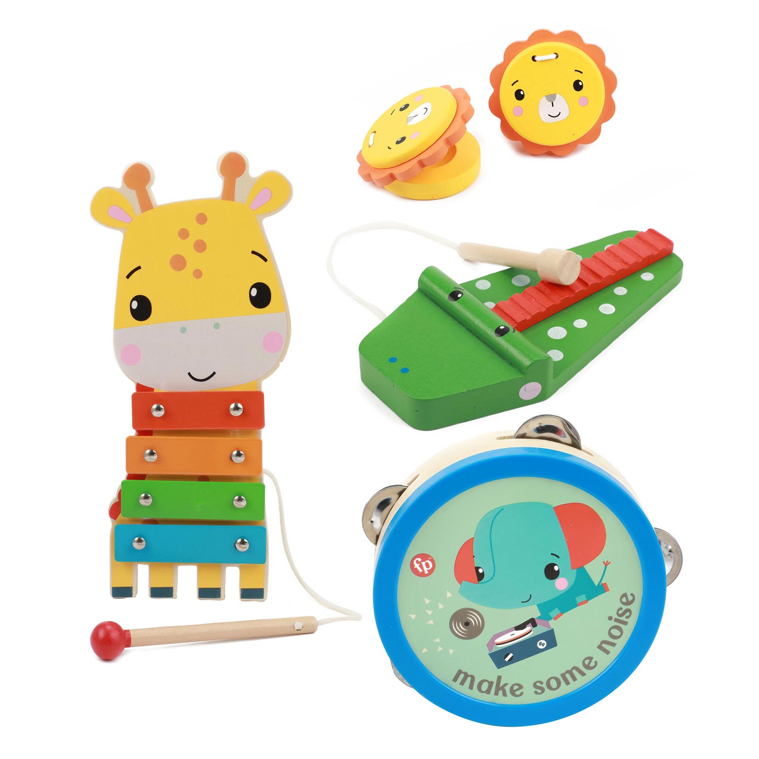 Fisher-Price - Holz-Musikinstrumente 5 St&uuml;ck Kinderinstrumente Kinderspielzeug - Bild 1
