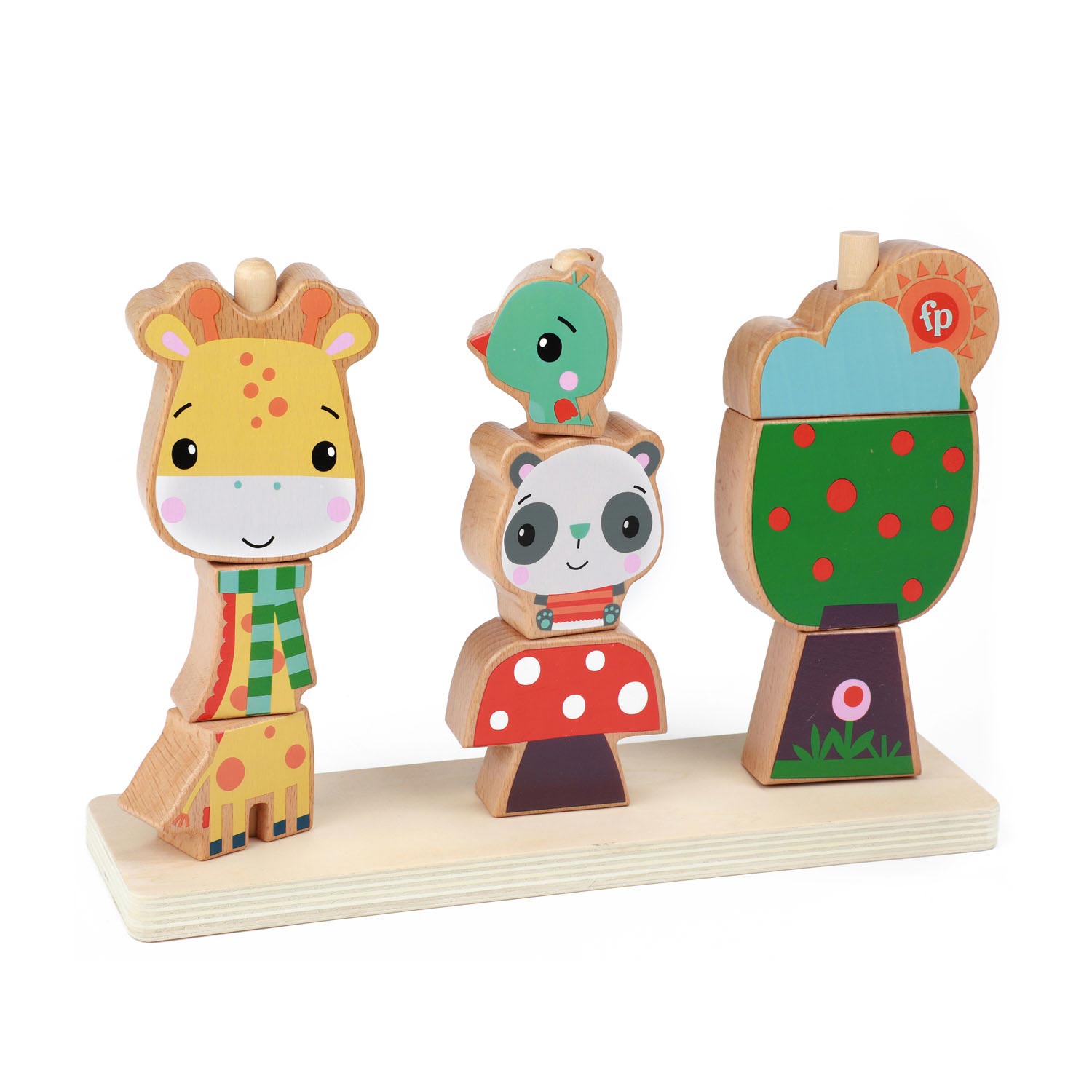 Fisher-Price - Holz-Stapelturm (9-teilig) Kinderspielzeug Kleinkinder Holz - Bild 1