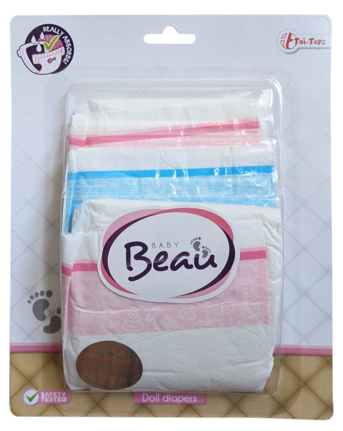 Toi-Toys - Baby Beau Windeln f&uuml;r Babypuppe (3 St&uuml;ck) Puppenwindeln Puppenzubeh&ouml;r - Bild 1
