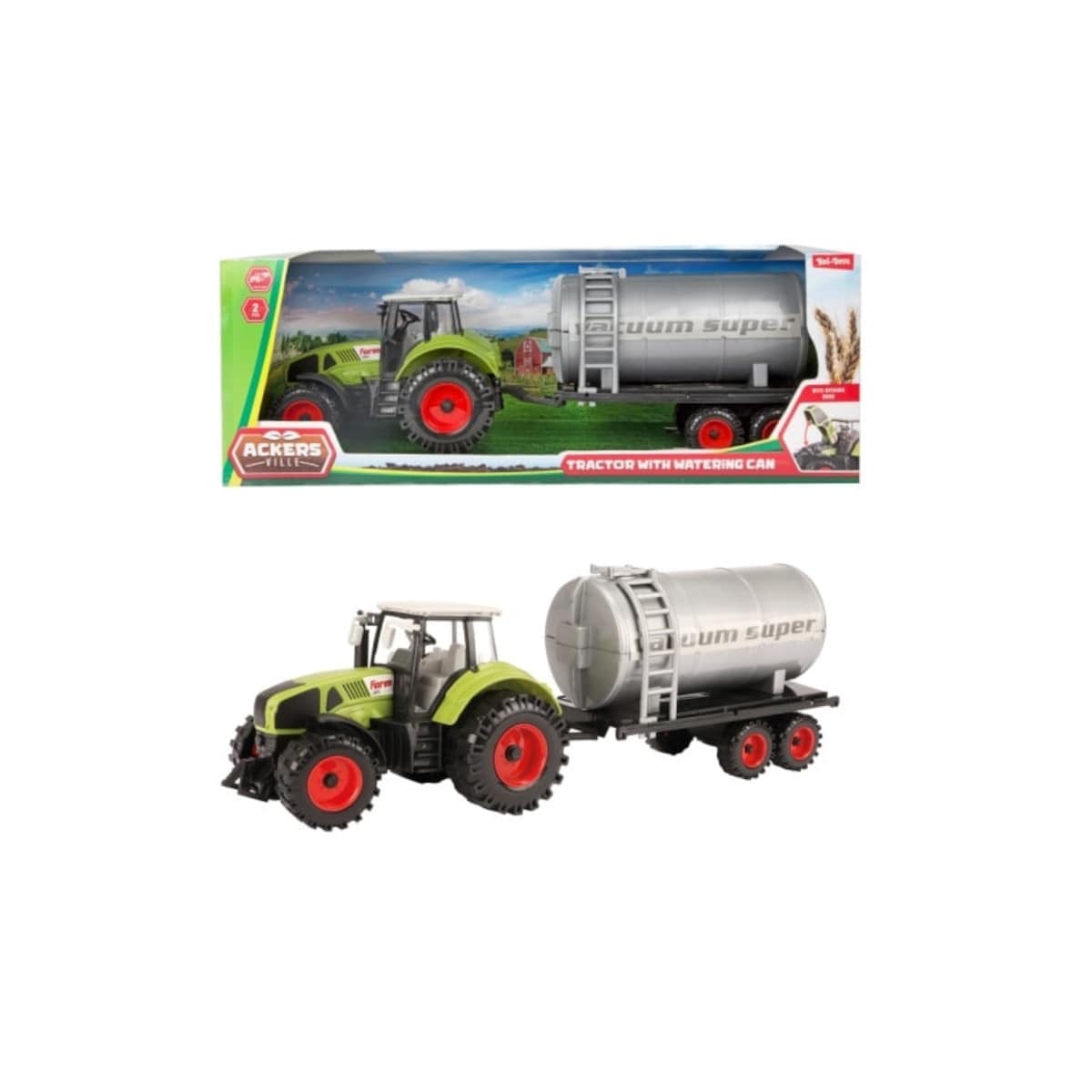 Toi-Toys TRACTOR Spielzeugtraktor mit Wassertank-Anh&auml;nger &ndash; Friktionsmotor, 20 cm, ab 3 Jahren - Bild 1