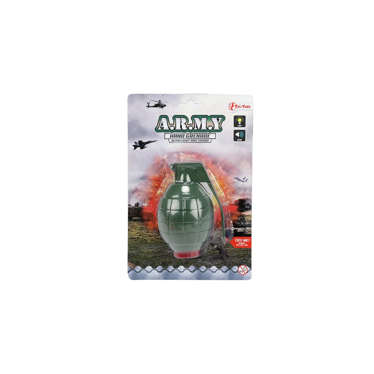 Toi-Toys - ALFAFOX Handgranate (Milit&auml;r) Granate Bombe Spielzeugwaffe Kinder Spielzeuggr&uuml;n - Bild 1