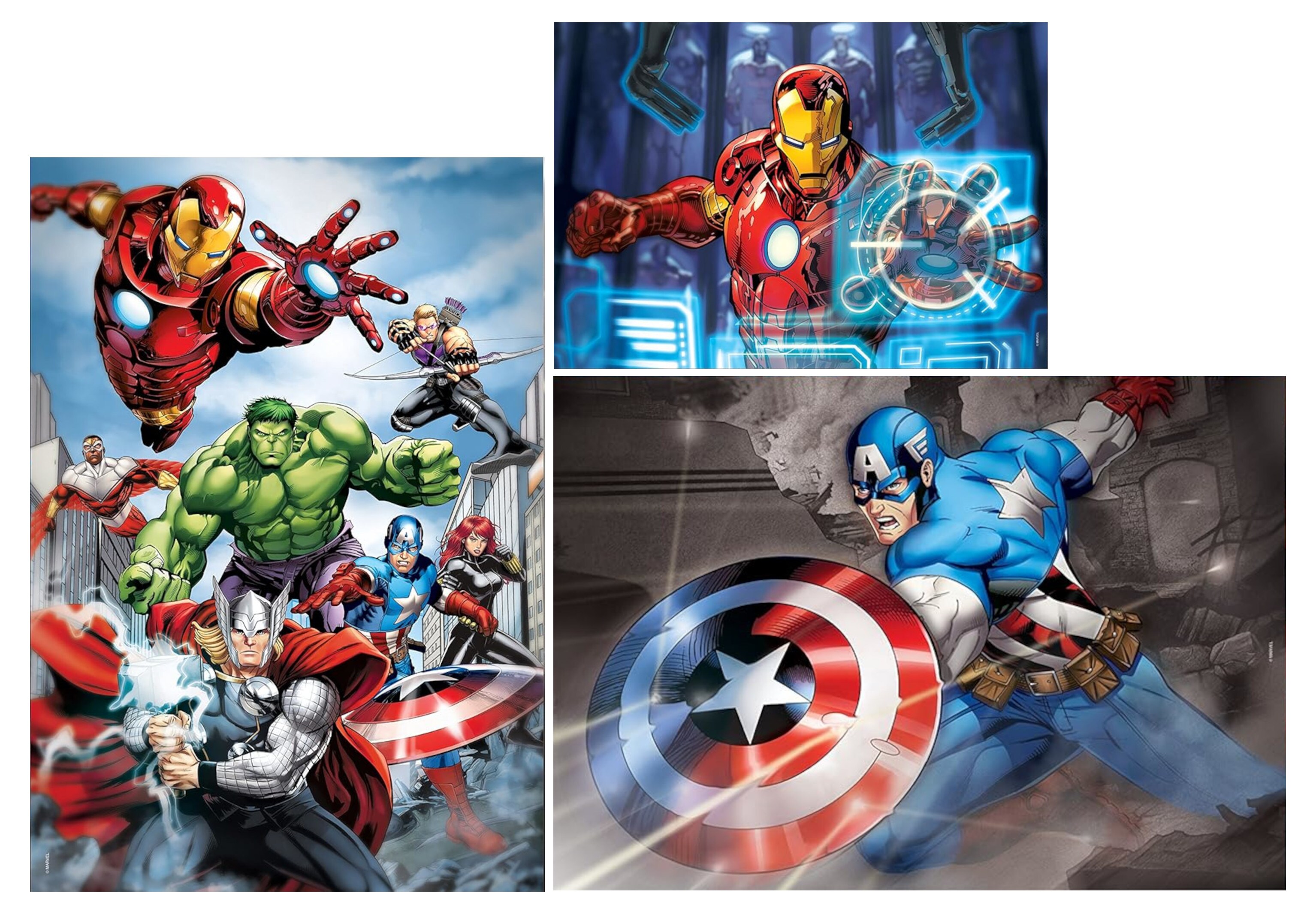 Clementoni 97528 - Puzzle Set - Marvel Avengers (1x 500 Teile, 2x 1000 Teile) Puzzel - Bild 1