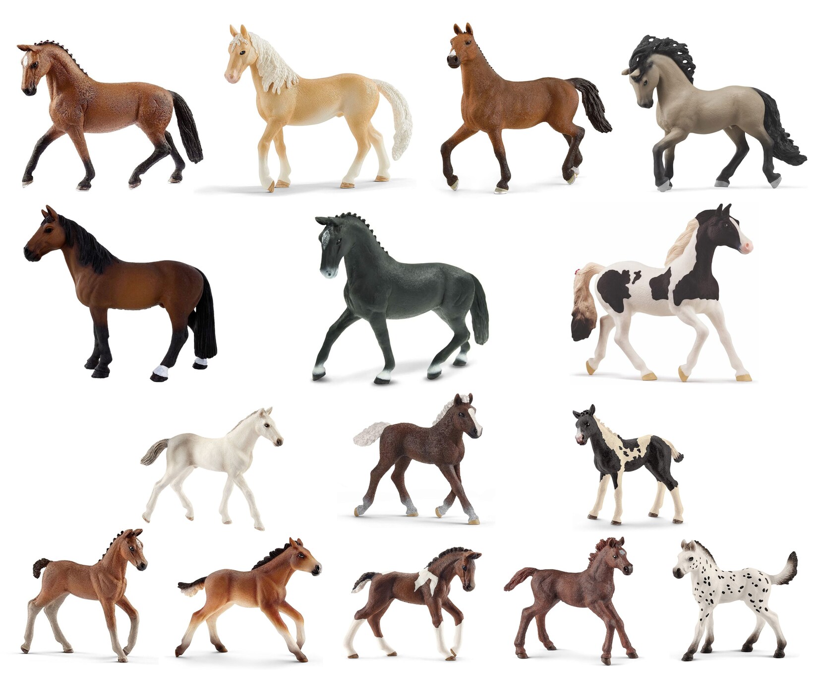 Schleich - Tierfiguren - Pferde-Set mit 15 Pferden
