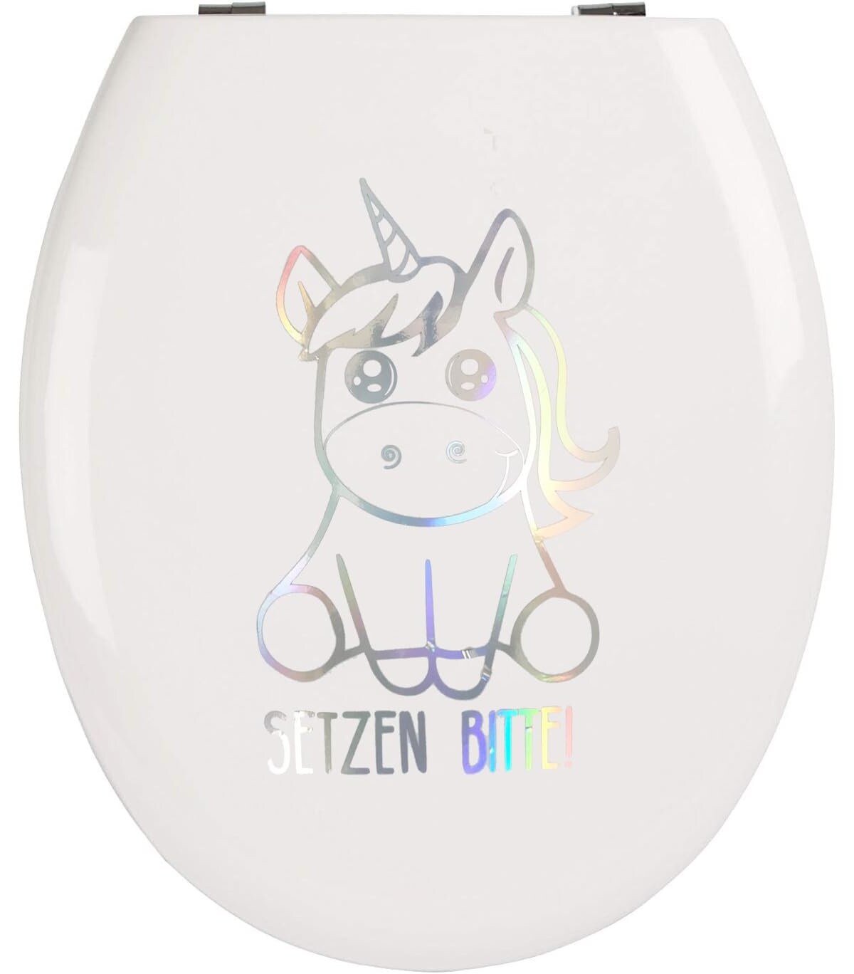 EinhornLiebe - WC-Deckel Aufkleber - SETZEN BITTE (25x8cm) Toilettendeckelaufkleber Deko - Bild 1
