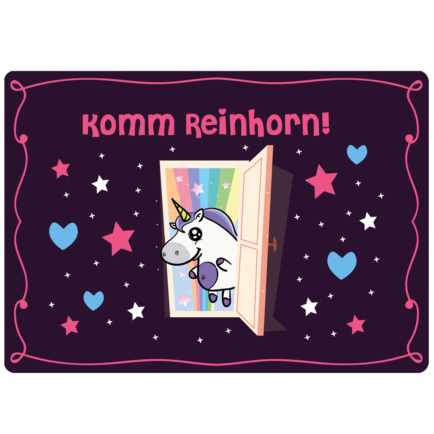 EinhornLiebe – Fußmatte – Einhorn KommReinhorn (Größe: 50x70cm) | 04007698003852