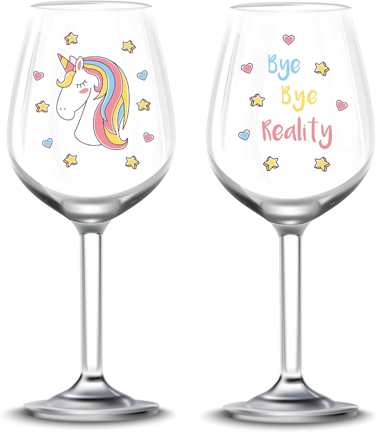 EinhornLiebe - Weingl&auml;ser Set - Bye Bye Reality (2 St&uuml;ck) Weinglas Glas Unicorn Einhorn - Bild 1