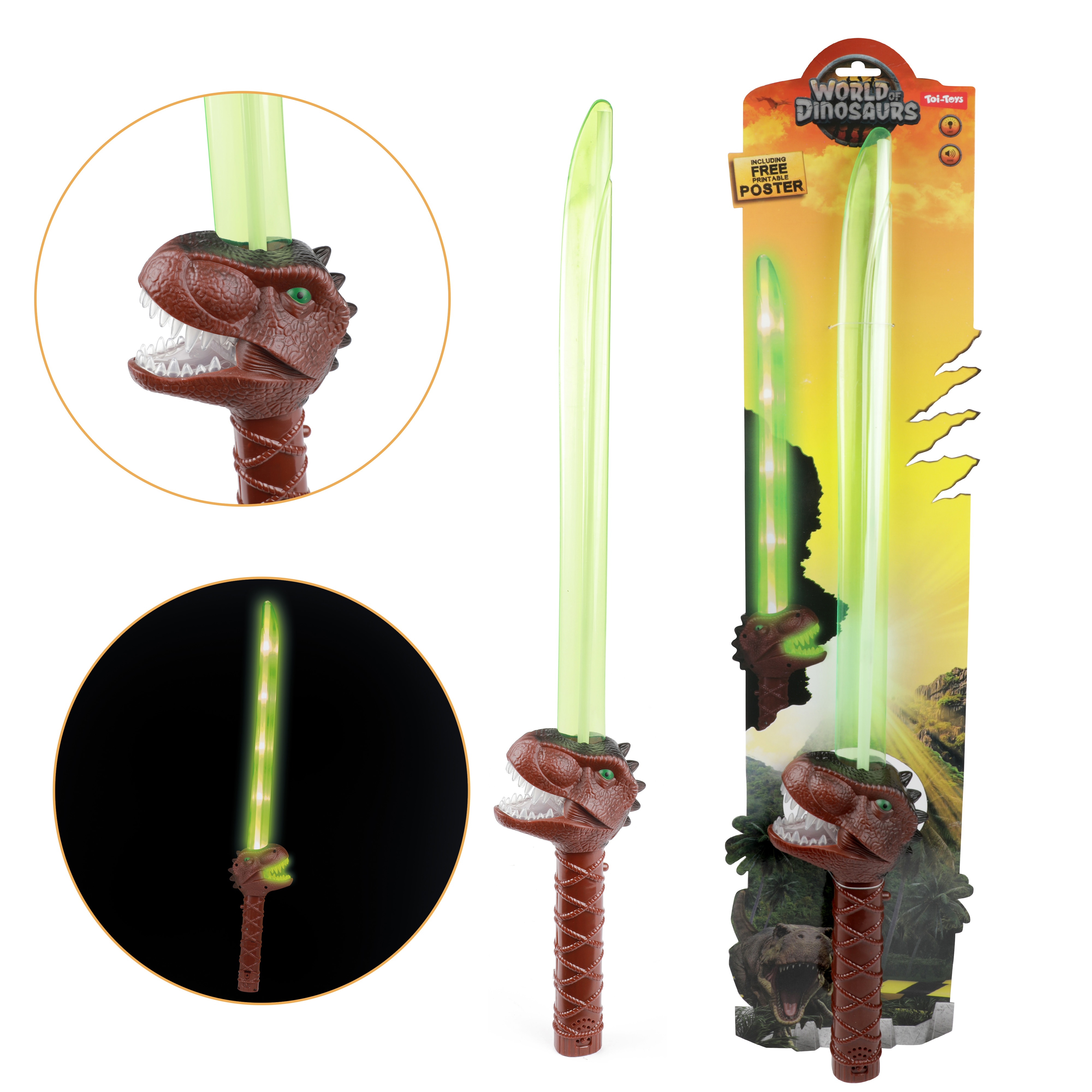 Toi-Toys - World of Dinosaurs Lichtschwert - T-REX Dinosaurier Dino Schwert Kinderspielzeug Spielzeugschwert - Bild 1