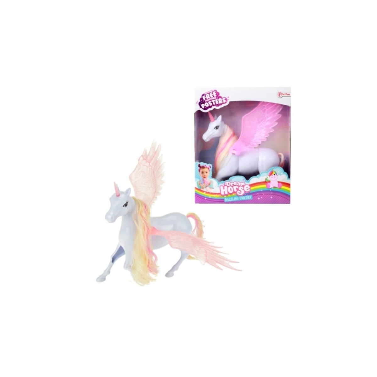 Toi-Toys DREAM HORSE Einhorn mit beweglichen Fl&uuml;geln Spielfigur Pferd Kinder - Bild 1