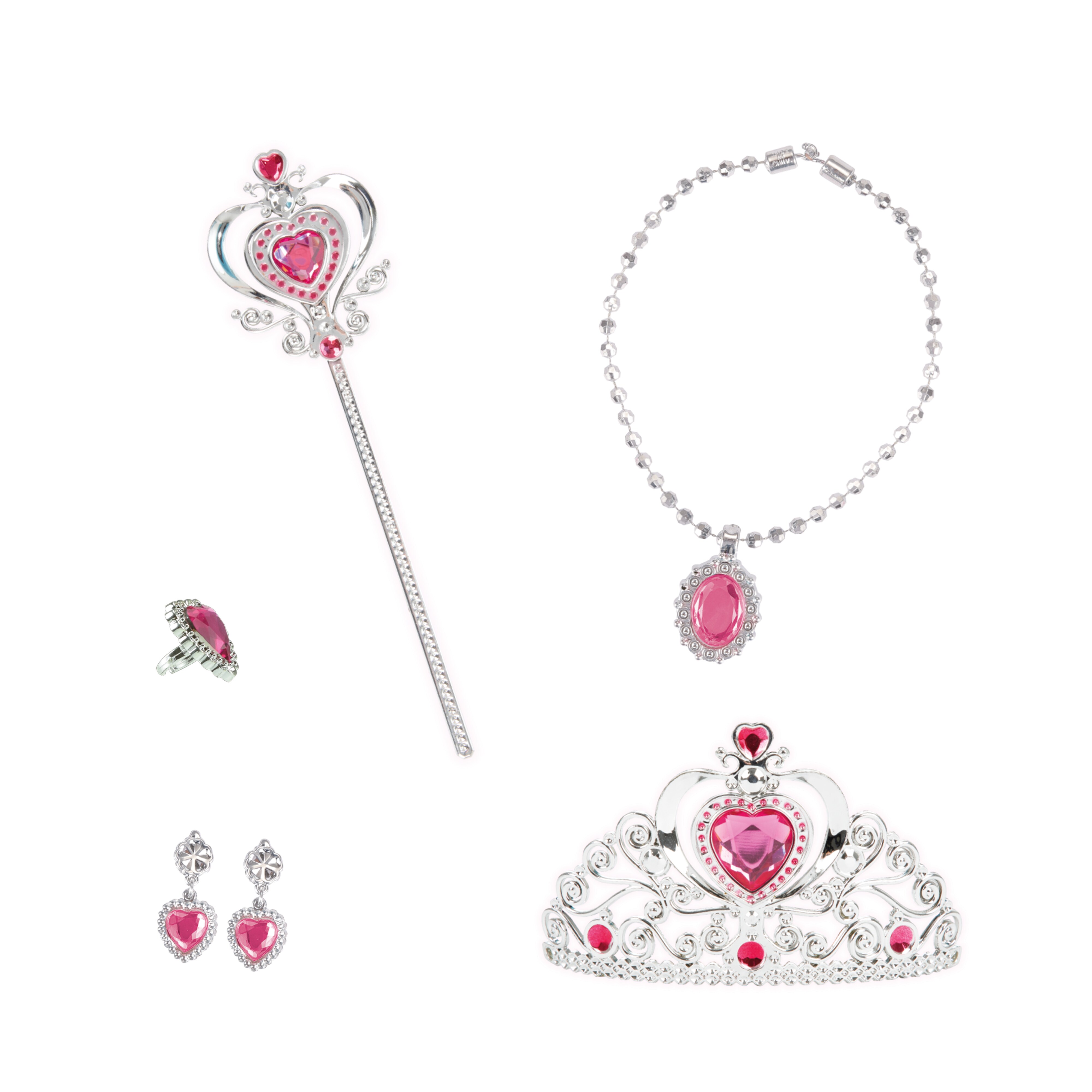 Toi-Toys 12853A - Princess Friends Schmuckset - Prinzessin (6-teilig) Tiara Kette Zauberstab Ohrringe Herz - Bild 1
