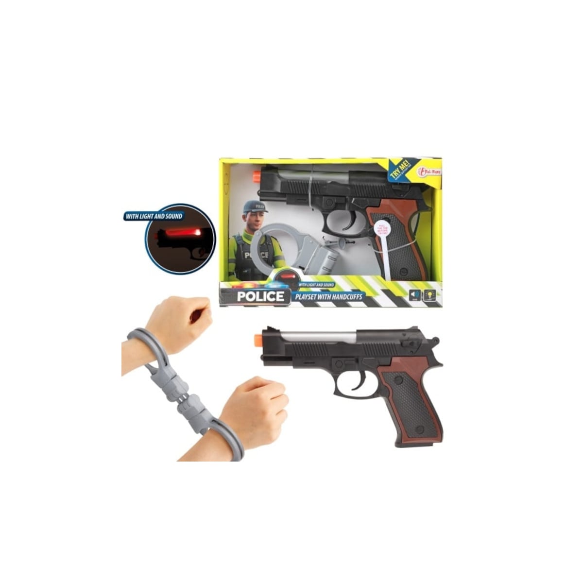 Toi-Toys POLICE Polizei Pistole mit Handschellen Rollenspiel-Set Spielzeug - Bild 1