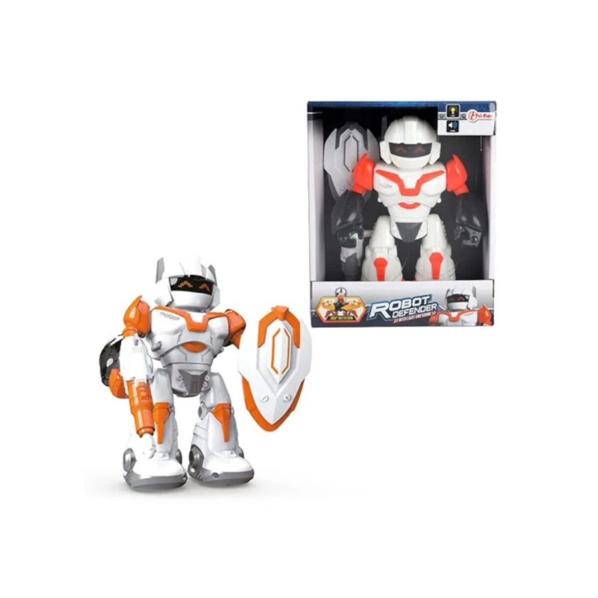 Toi-Toys Interaktiver Roboter Defender mit Licht & Ton, interaktiv f&uuml;r Kinder ab 4 Jahren - Bild 1