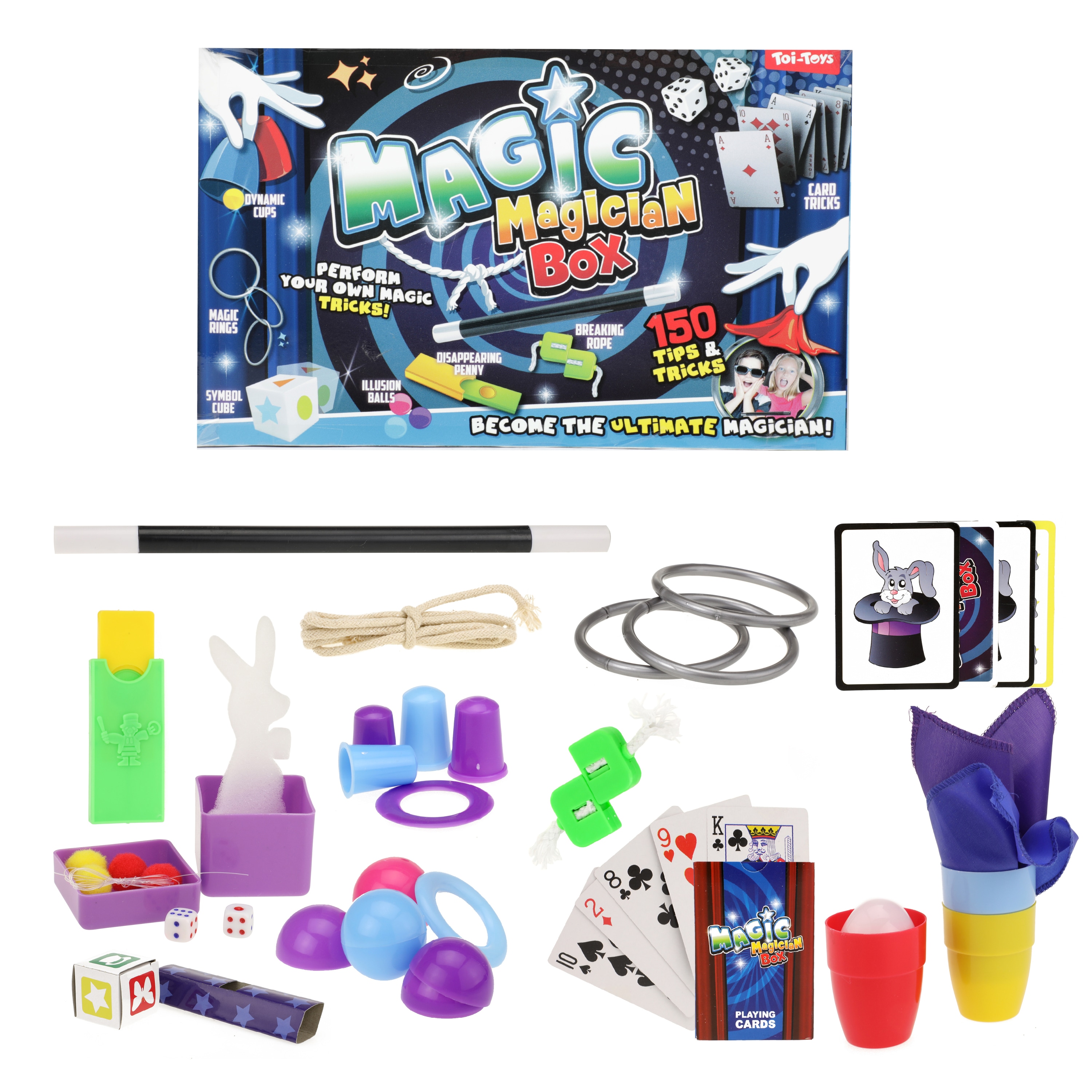 Toi-Toys 35219A - Zauberkasten mit 150 Zaubertricks Magic Magician Box Tricks zaubern Kinder Kartentricks - Bild 1