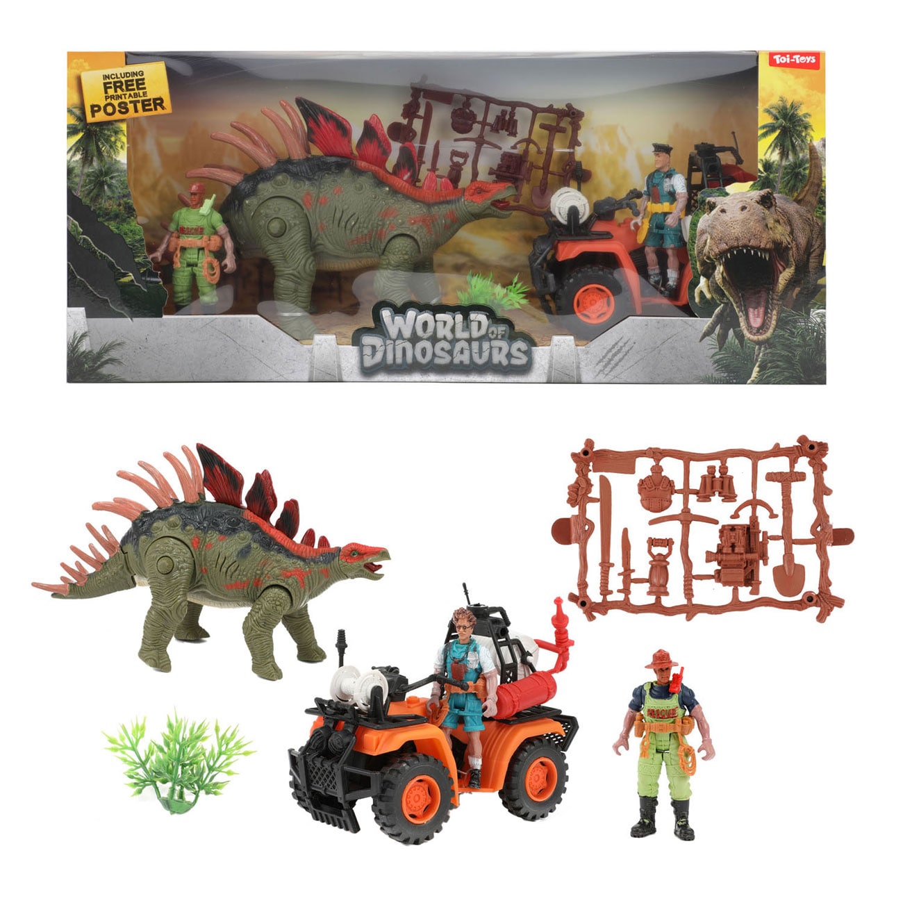 Toi-Toys WORLD OF DINOSAURS Dino + Quad Spielset mit Zubeh&ouml;r ab 3 Jahren Dinos Dinosaurier Kinder - Bild 1