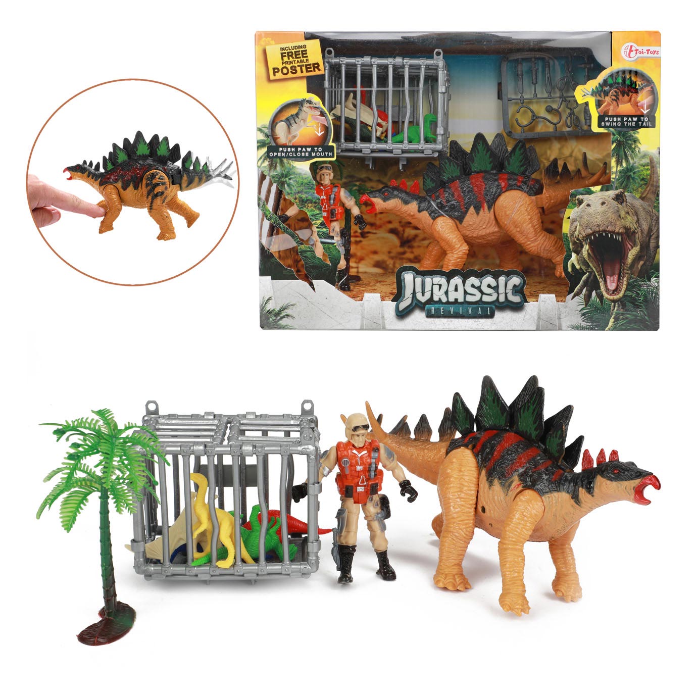 Toi-Toys WORLD OF DINOSAURS Dino Stego Spielset mit Zubeh&ouml;r ab 3 Jahren Dinosaurier Kinder - Bild 1