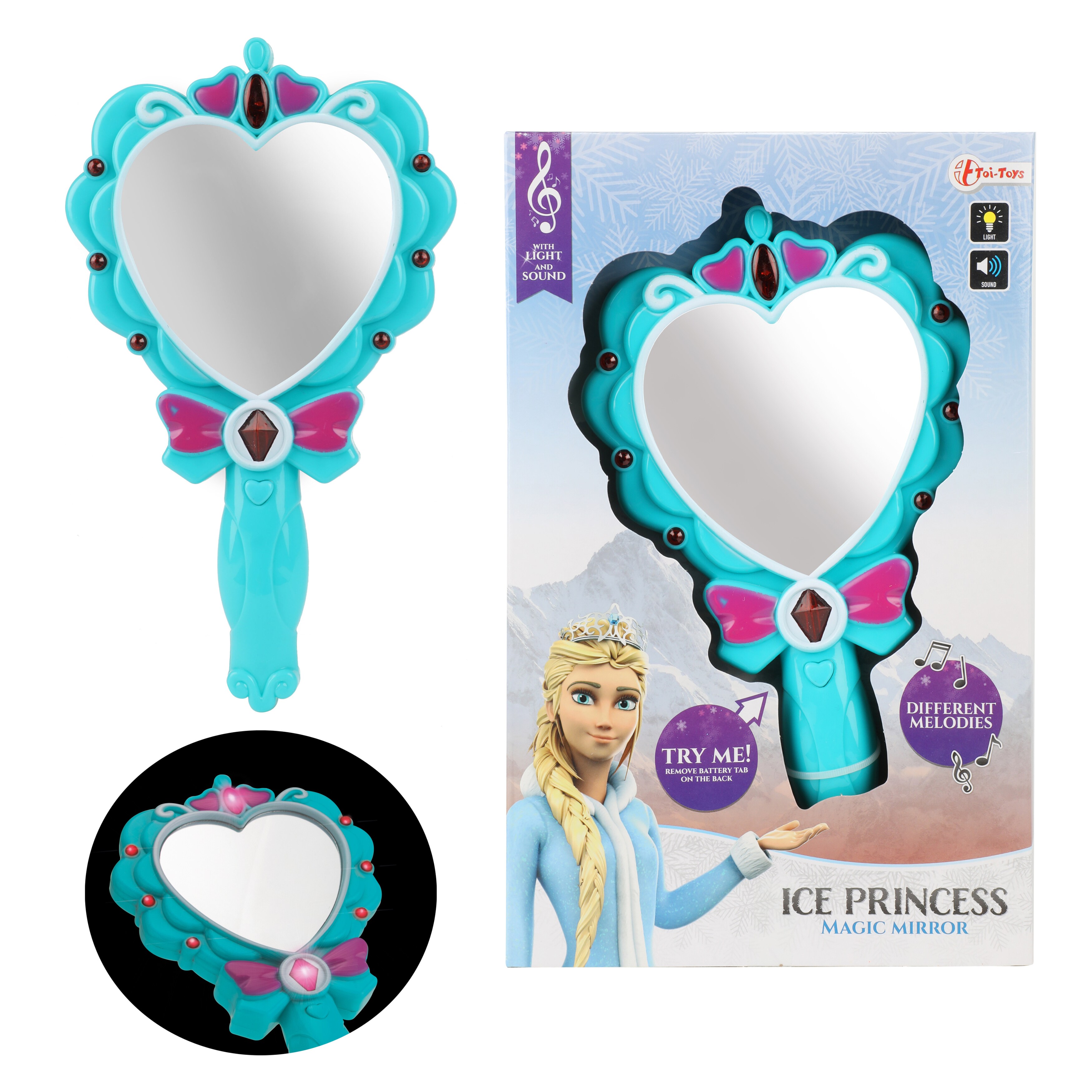 Toi-Toys 45890A - Ice Princess Zauberspiegel Prinzessin (mit Licht und Sound) M&auml;dchen Geschenk Kost&uuml;m Accessoires Spiegel - Bild 1