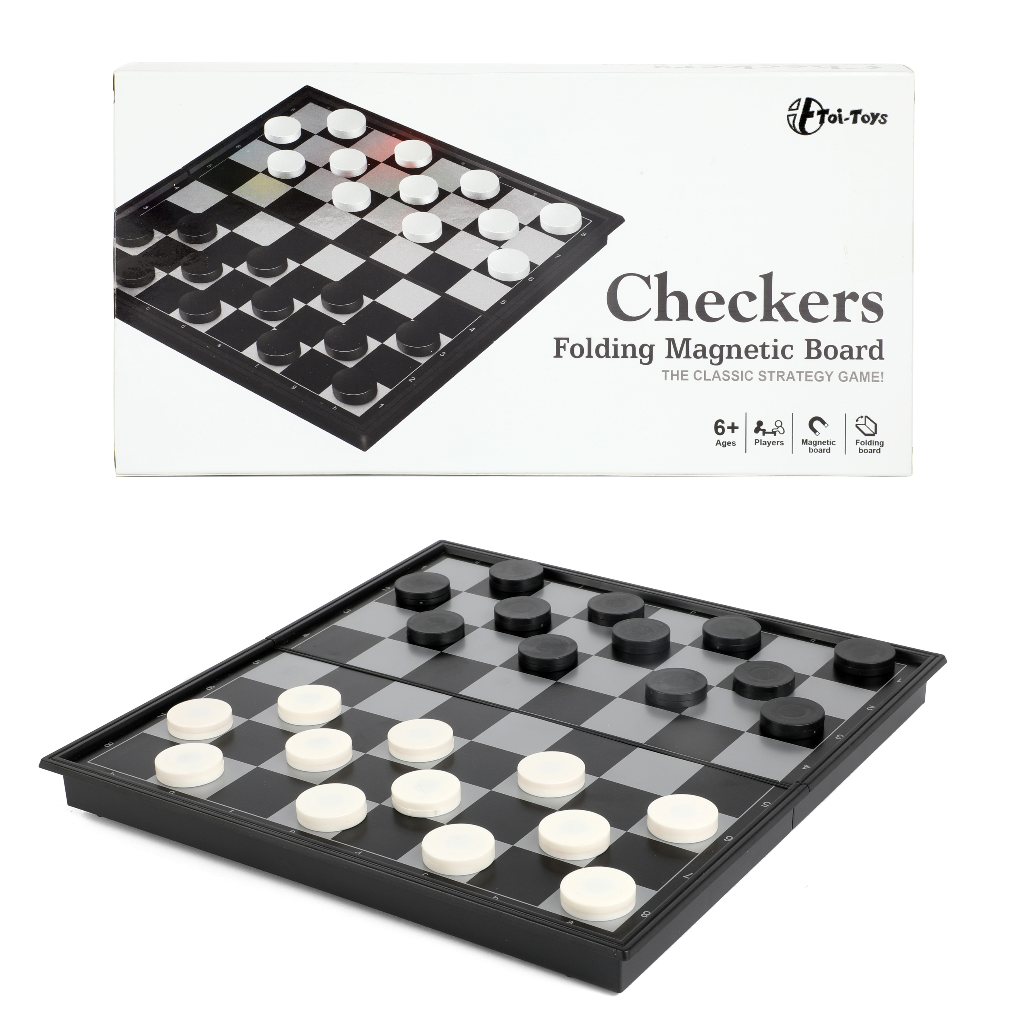 Toi-Toys 51451A - Reisespiel - Damespiel (magnetisch) Gesellschaftsspiel Familienspiel Spiel Brettspiel Dame - Bild 1