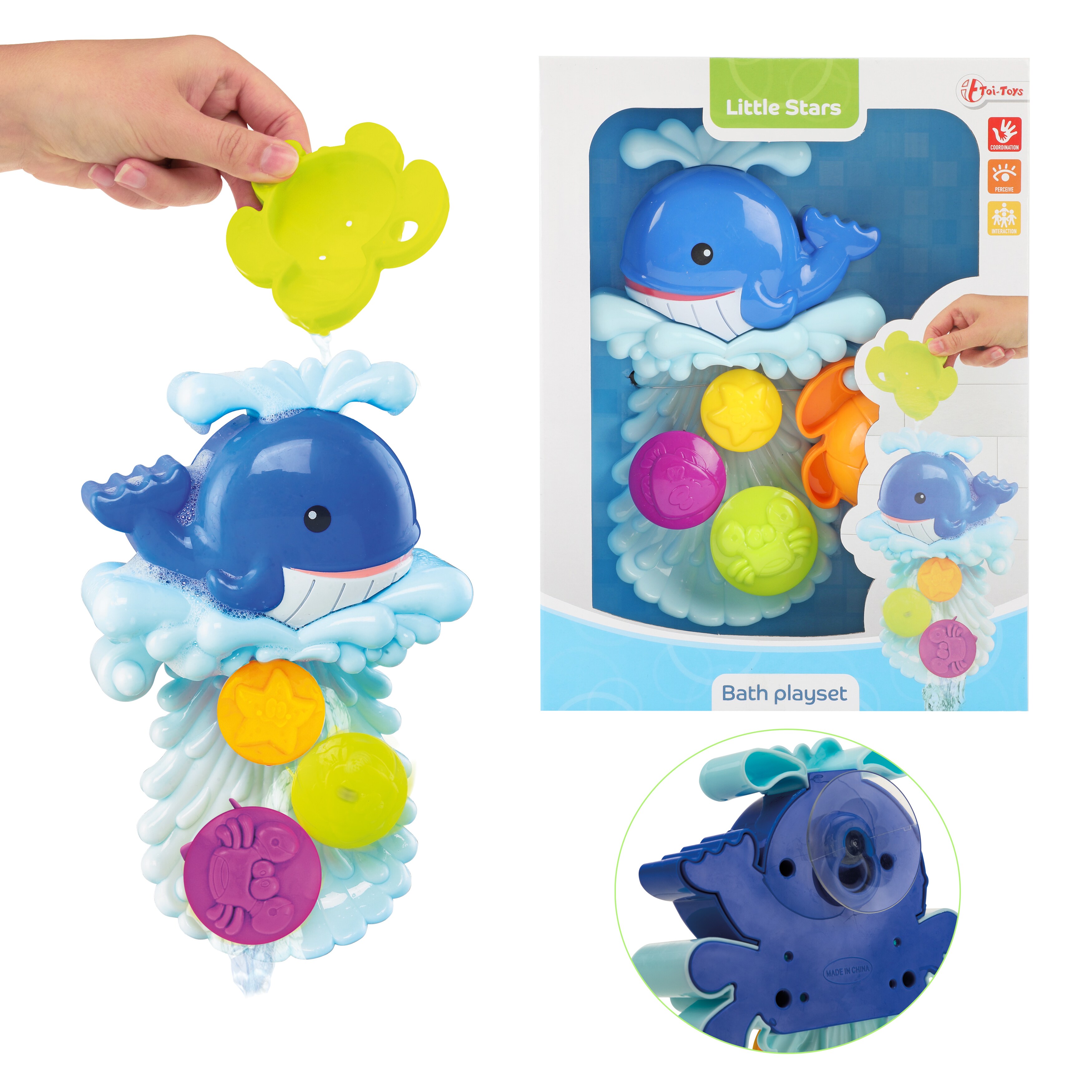 Toi-Toys 71222A - Little Stars - Wasserm&uuml;hle mit Saugnapf f&uuml;r Baby Badewanne Wal Kleinkinderspielzeug - Bild 1