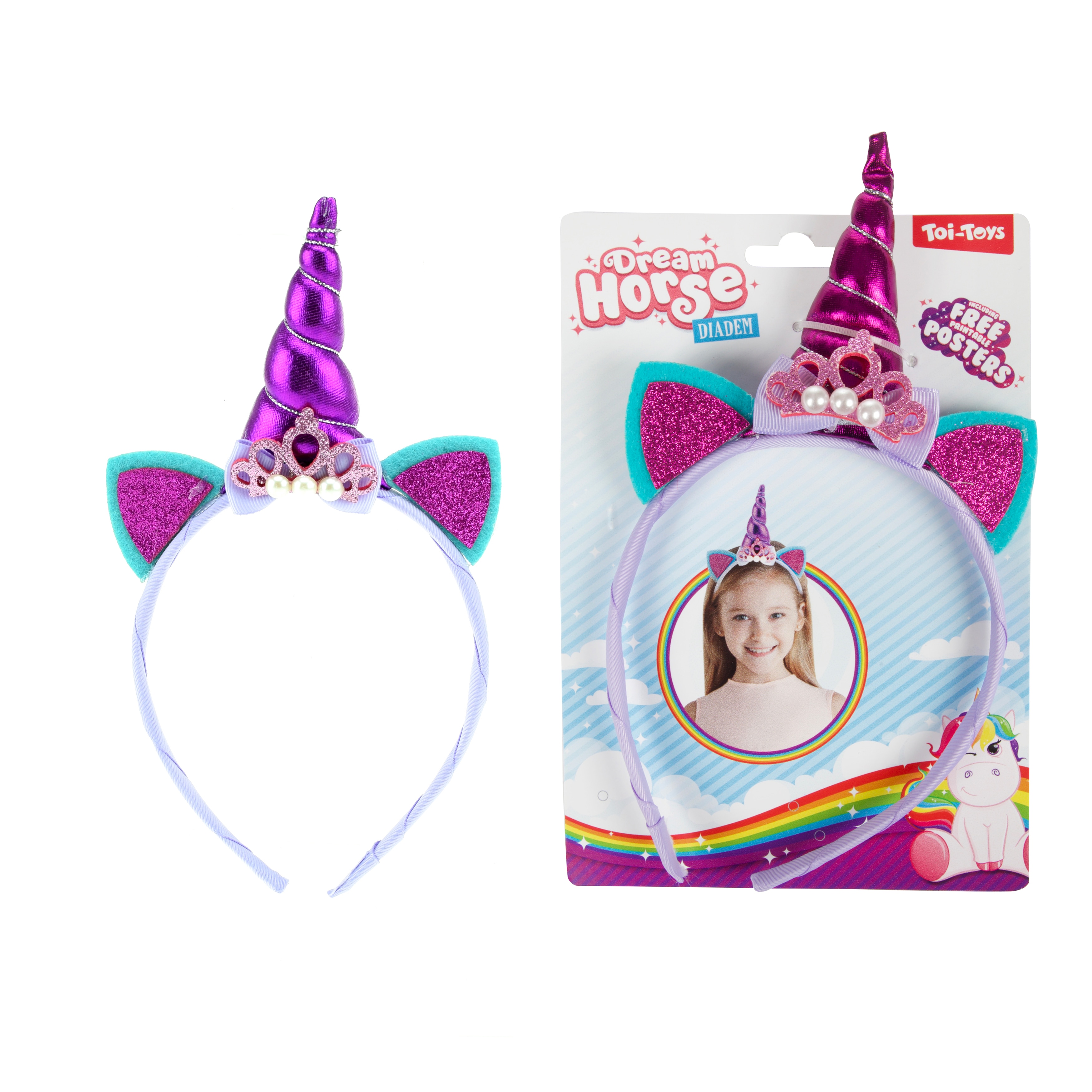 Toi-Toys - DREAM HORSE - Diadem Einhorn (lila) unicorn Haarreif - Bild 1