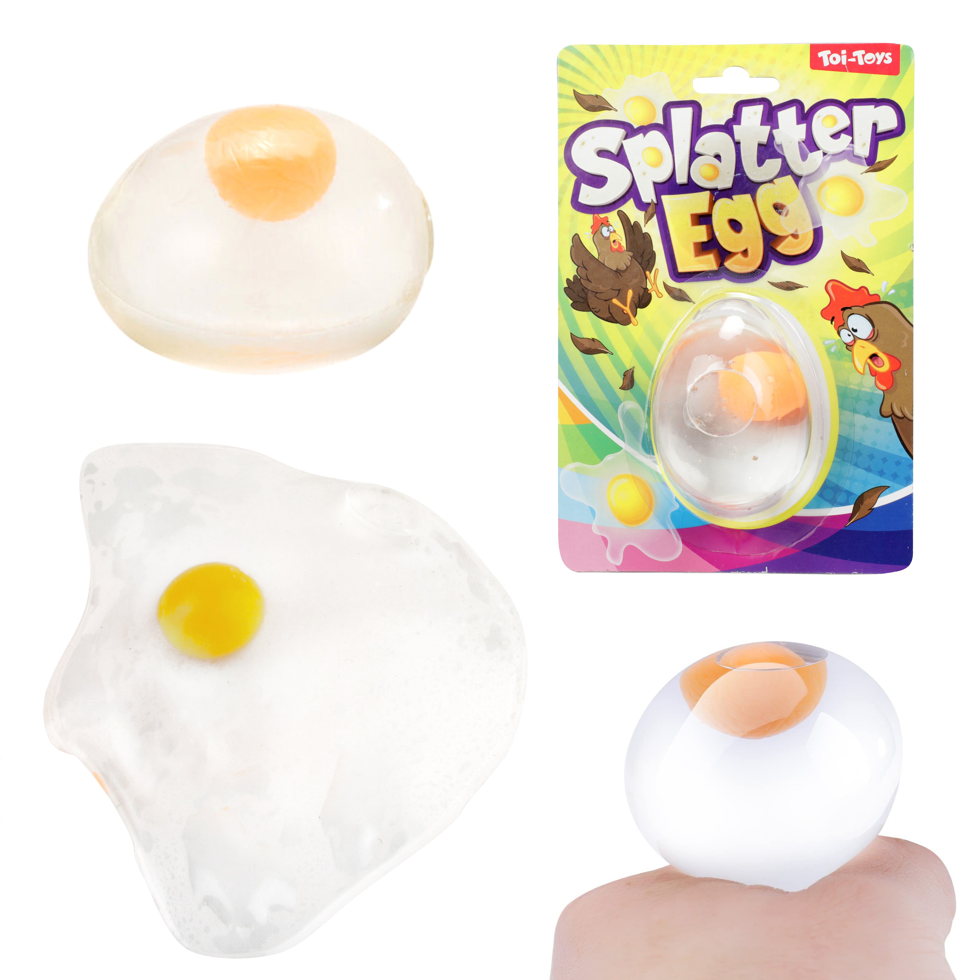Toi-Toys 35247A - Anti-Stressball - Glibber Ei Splatter Egg quetsch Schleim Wurfei kneten Ball Scherzartikel - Bild 1