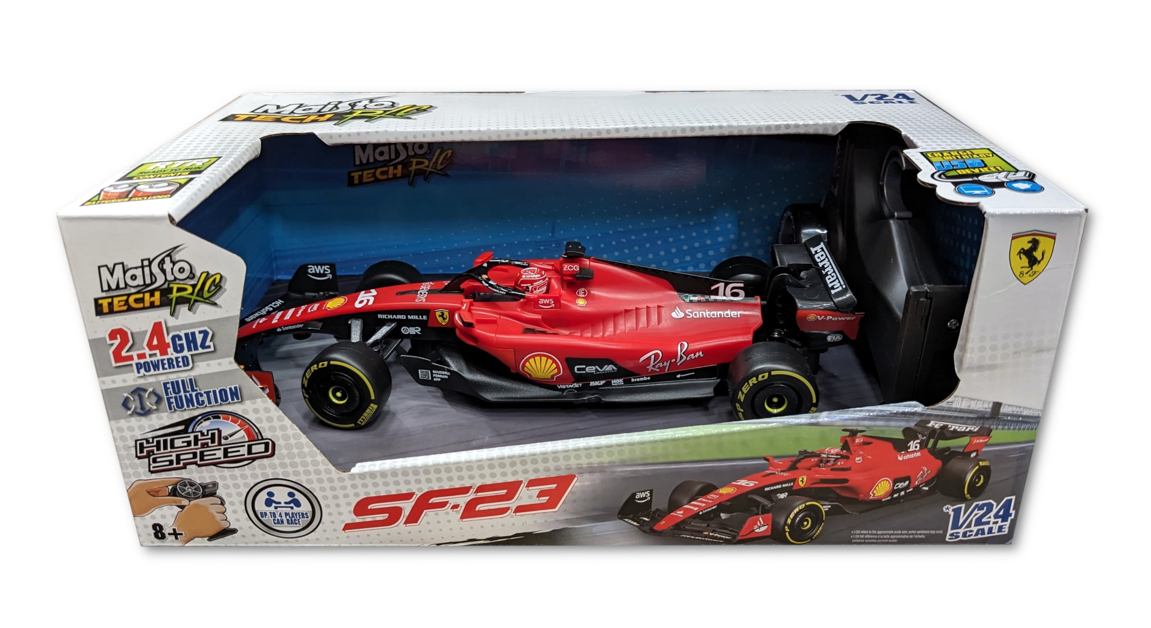 Maisto Tech 82357 - Ferngesteuertes Auto - F1 Ferrari SF-23 (Ma&szlig;stab 1:24) Formel 1 Auto Leclerc - Bild 1