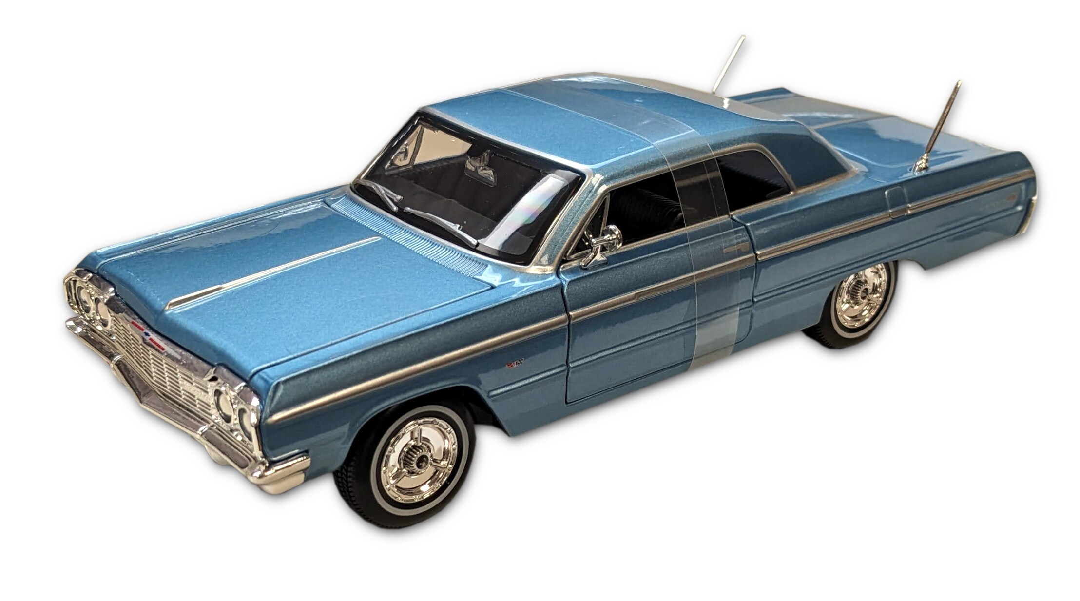 Maisto 32908 - Modellauto - Chevrolet Impala SS '64 (blau, Ma&szlig;stab 1:26) Modell Auto Spielzeugauto - Bild 1