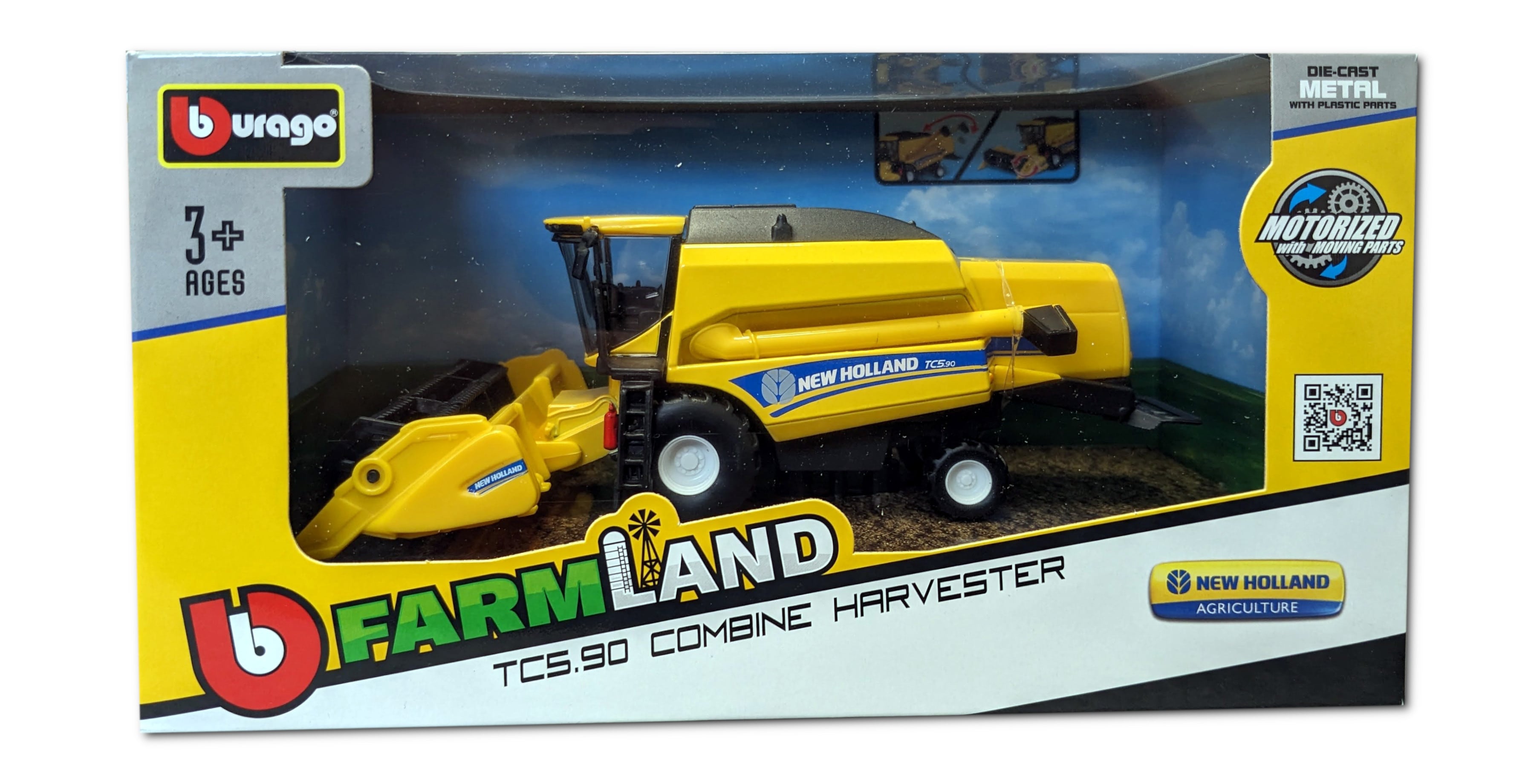 Bburago 18-31721 - New Holland - M&auml;hdrescher TC5.90 f&uuml;r Getreide (gelb) Spielzeugm&auml;hdrescher Modell - Bild 1