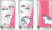 EinhornLiebe - Milchgläser / Trinkgläser (3 Stück) Trinkglas Milchglas Einhorn Unicorn