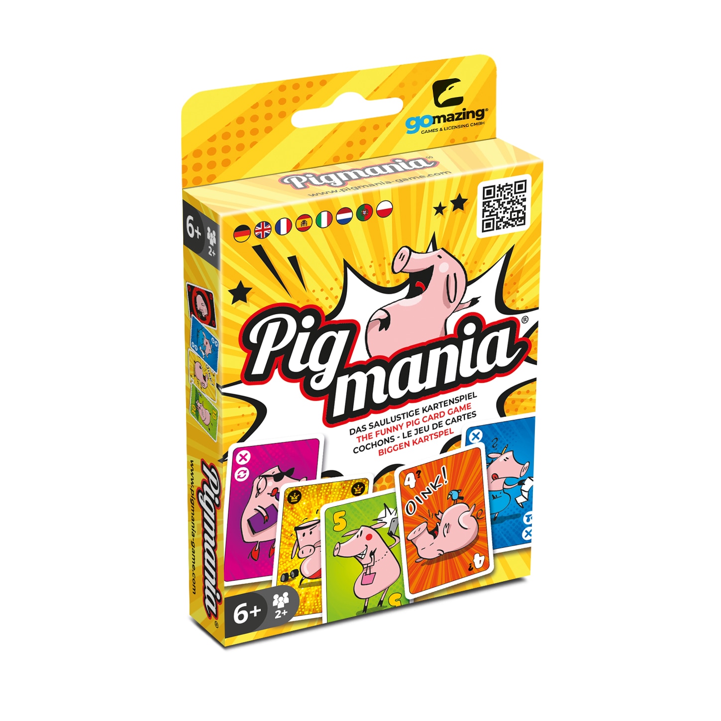 Pigmania - Das saulustige Kartenspiel ab 6 Jahren f&uuml;r 2 bis 10 Spieler Plastikfrei Kinderspiel Reisespiel - Bild 1