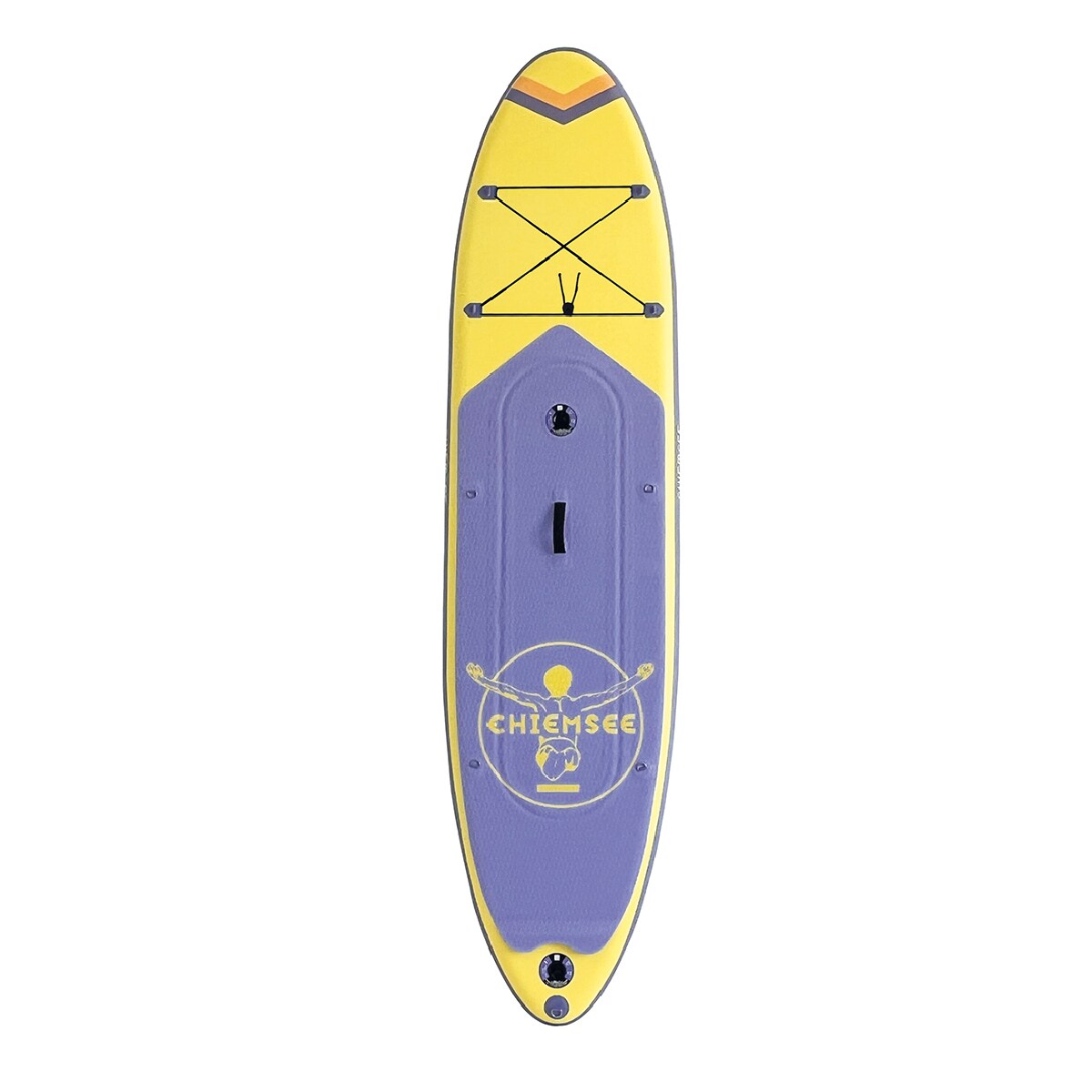 Chiemsee – SUP-Set inkl. Board, Paddel, Pumpe, Leash & Rucksack (gelb/lila) Stand-Up Paddle